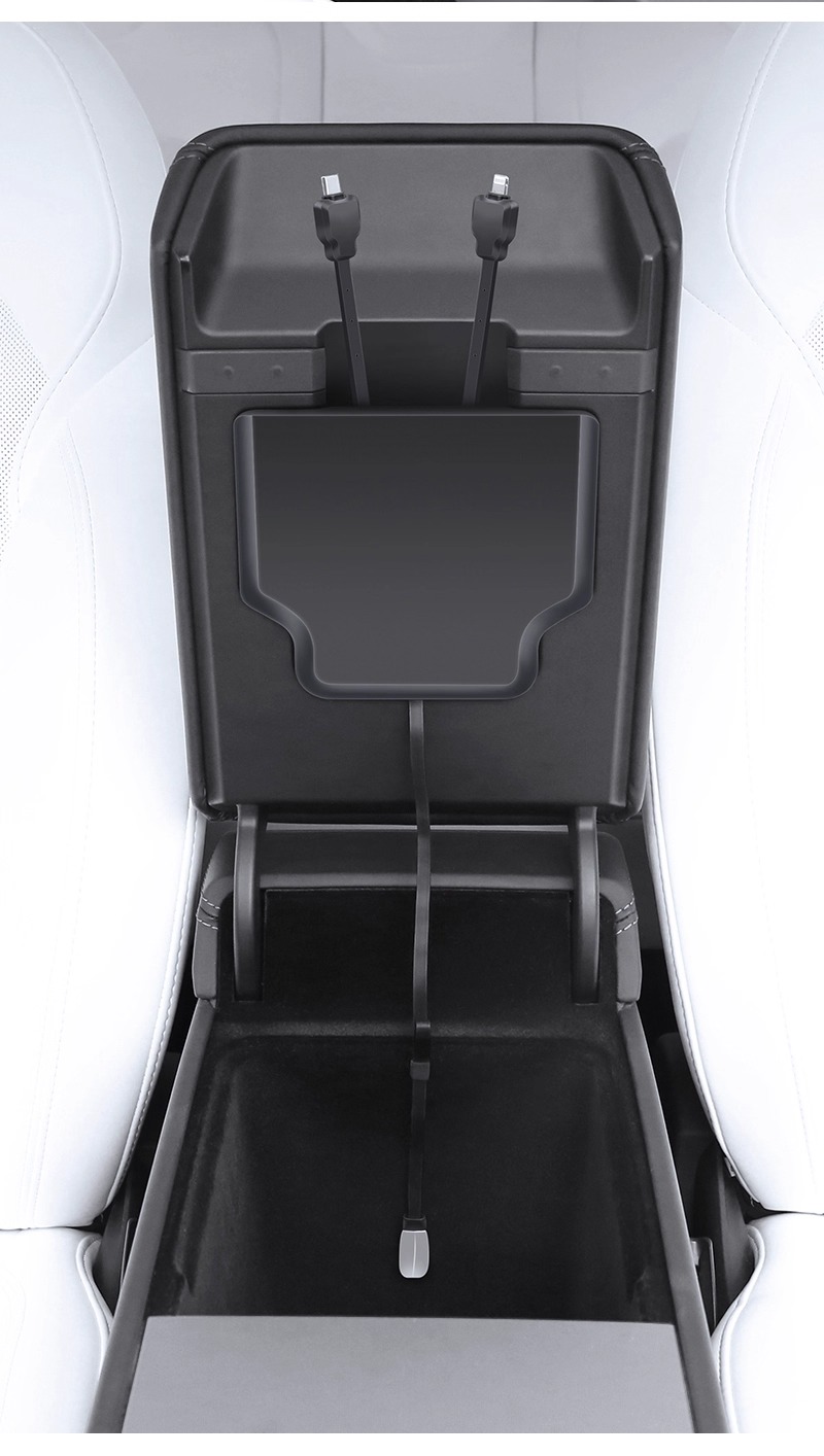 Teslula Armrest Box Hidden Expansion Dock for Model Y Juniper & Model 3 Highland