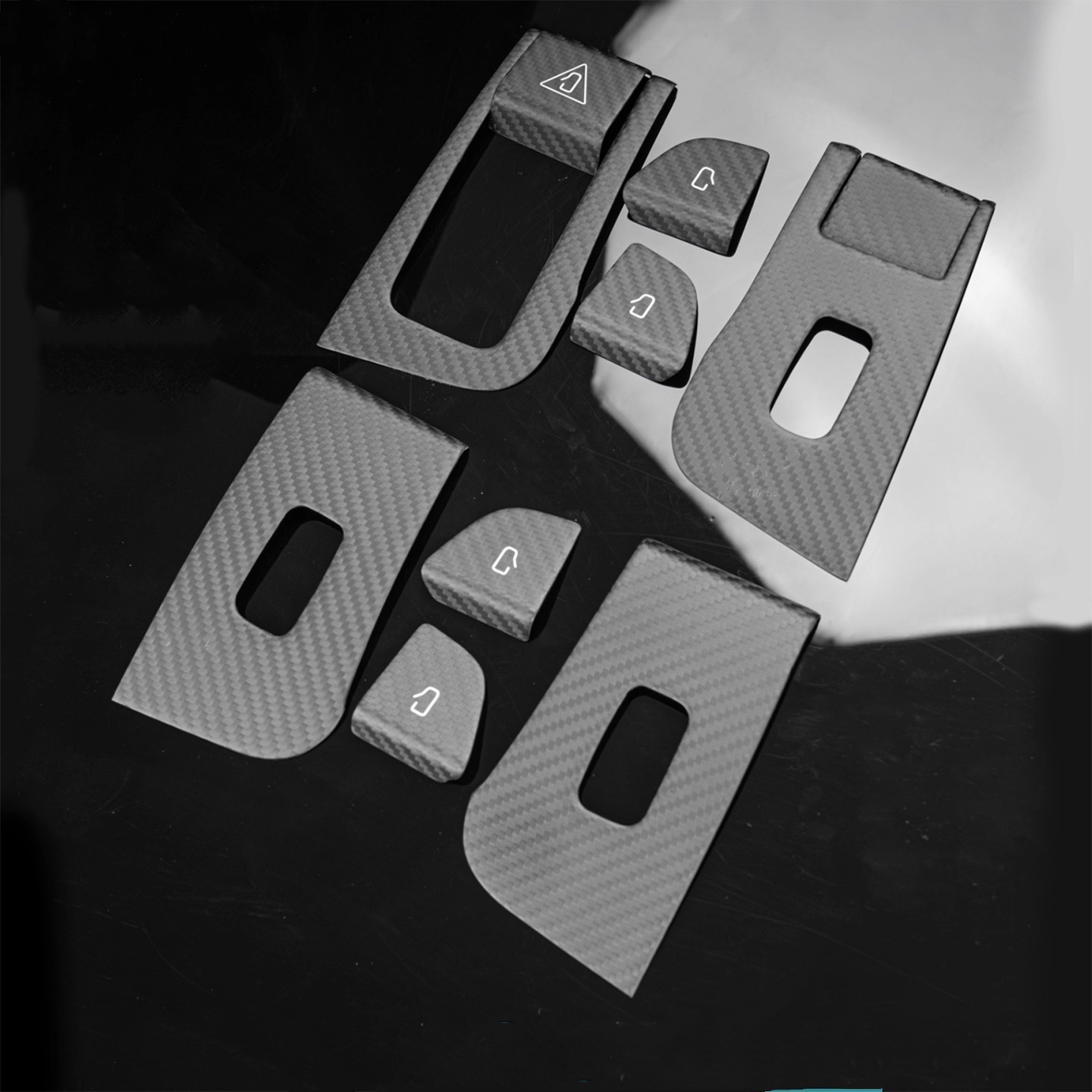 Teslula Carbon Window Switch Covers for Tesla Model 3 Highland/Y Juniper - 10PC Interior Set