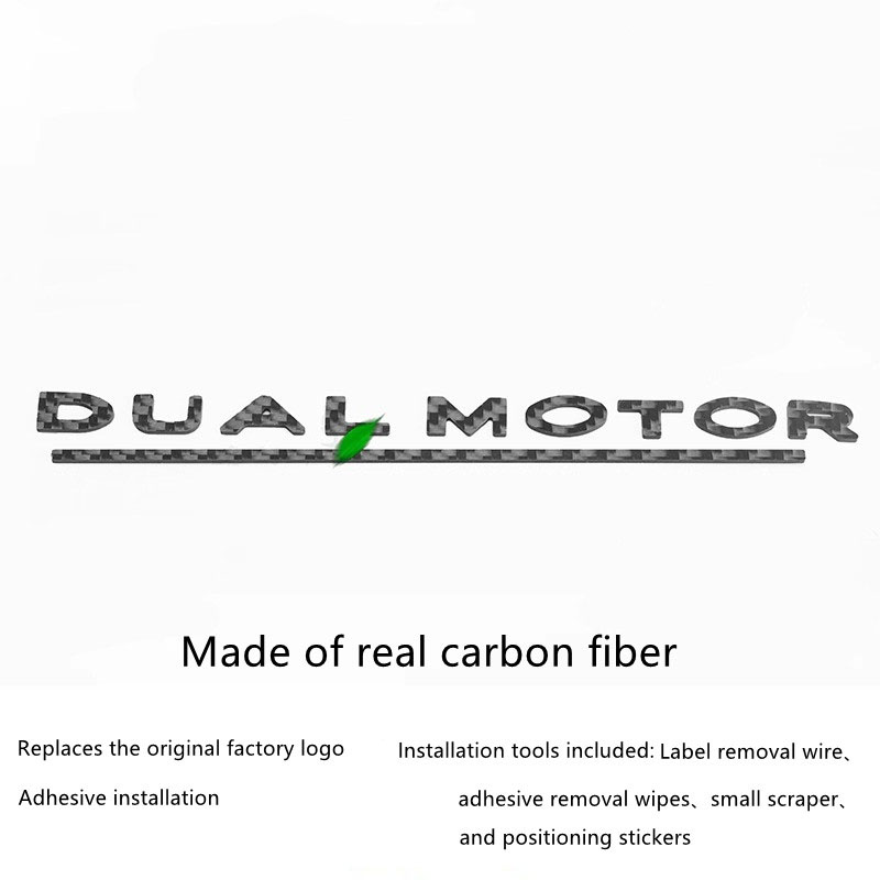 Teslula Carbon Fiber Emblem Set for Tesla Model 3/Y-Front & Rear Badge