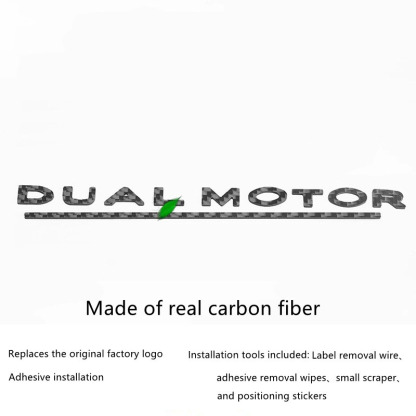 Teslula Carbon Fiber Emblem Set for Tesla Model 3/Y-Front & Rear Badge