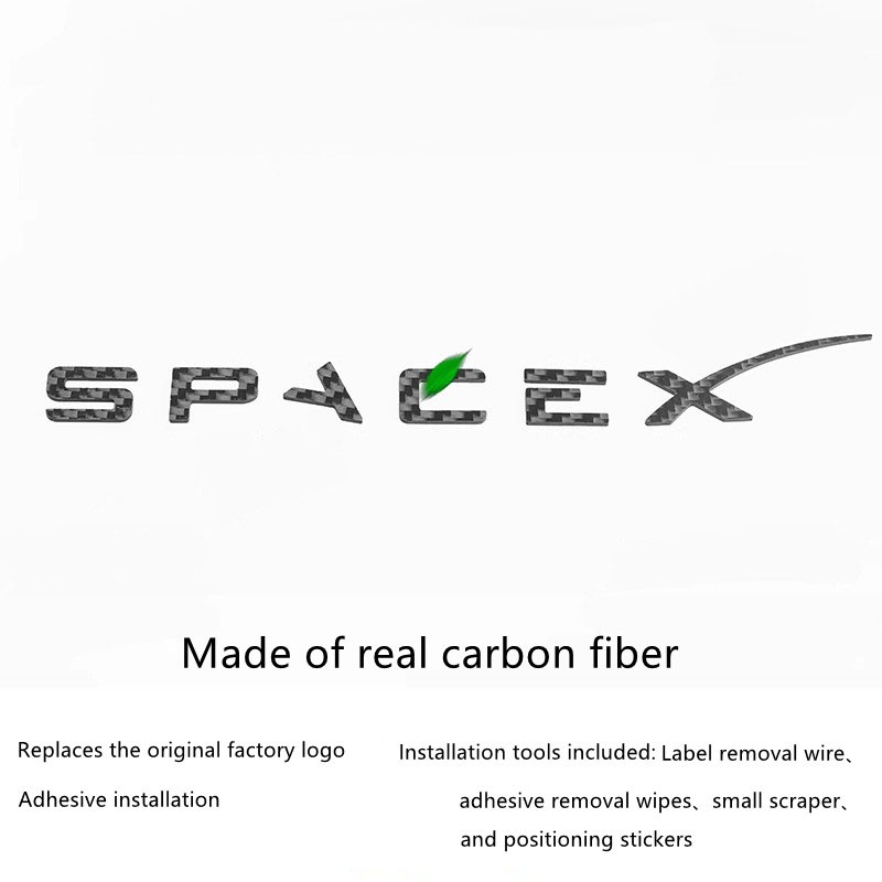 Teslula Carbon Fiber Emblem Set for Tesla Model 3/Y-Front & Rear Badge