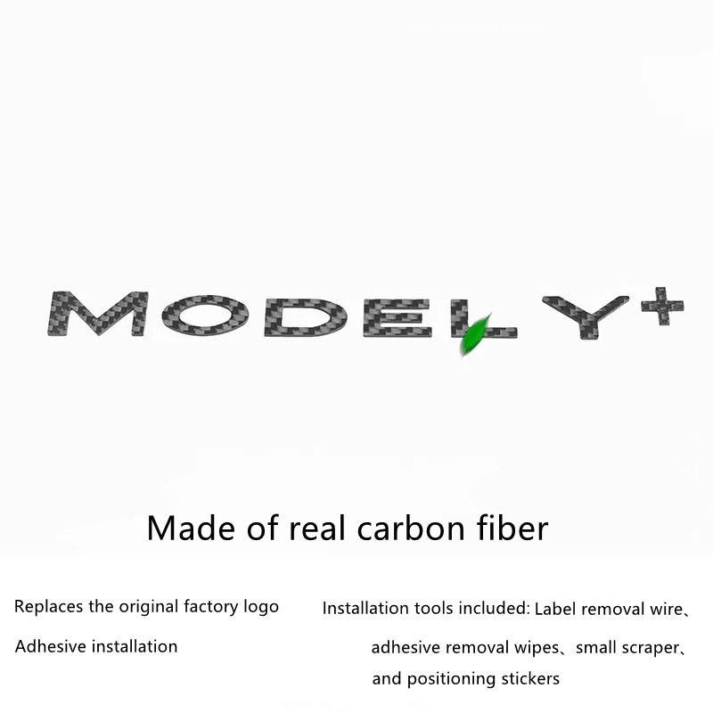 Teslula Carbon Fiber Emblem Set for Tesla Model 3/Y-Front & Rear Badge