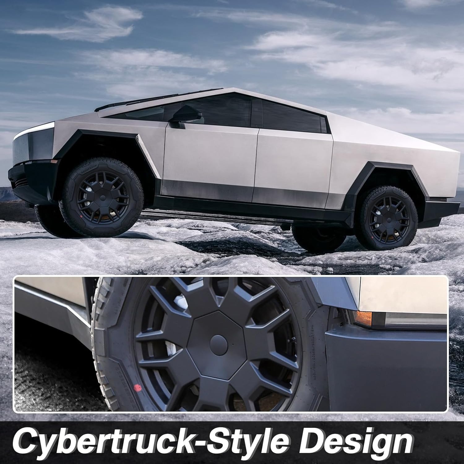Teslula Center Hub Caps for 20" Cyber Wheels for Cybertruck