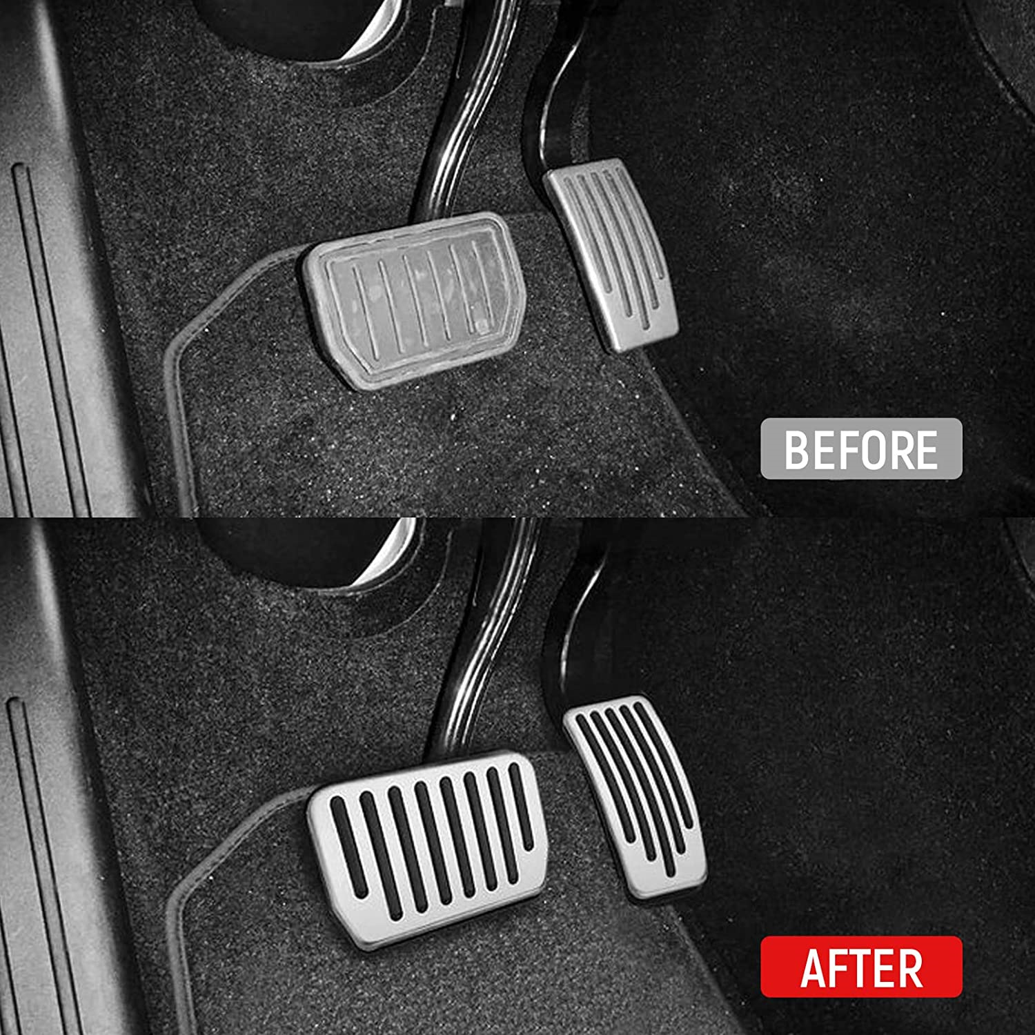 Teslula Performance Pedal Covers for Tesla Model 3/Y - Anti-Slip Aluminum