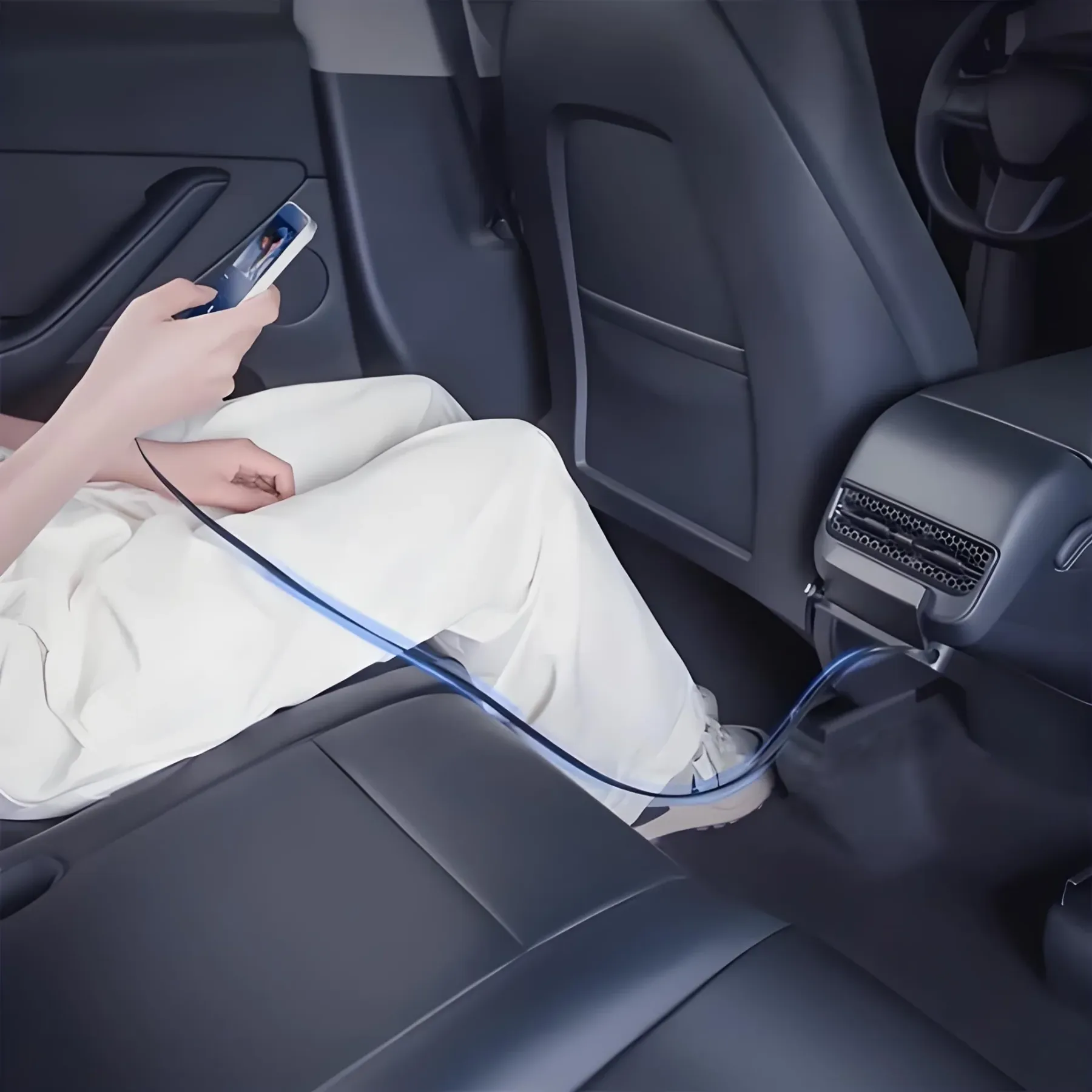 Teslula Rear Central Control Air Outlet Expansion Dock for Tesla Model 3/Y