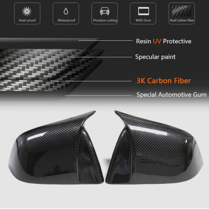 Teslula Carbon Mirror Caps for Tesla Model 3/Y - Carbon Fiber Exterior Mods