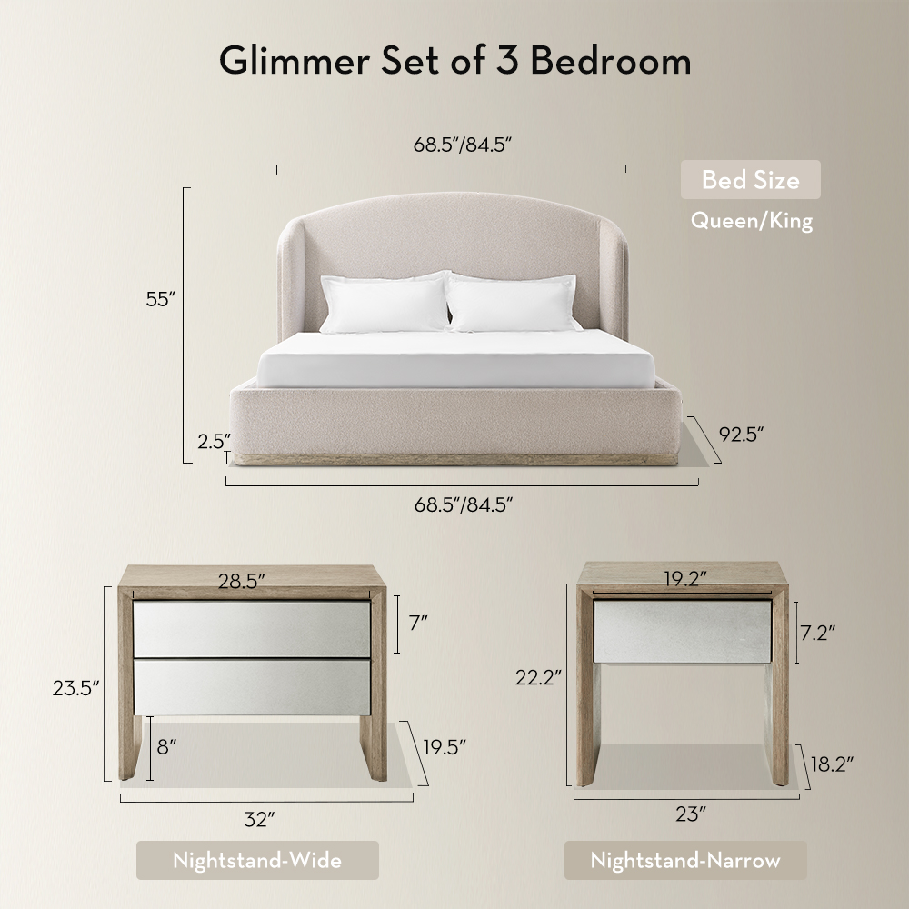 Glimmer Set of 3 Bedroom