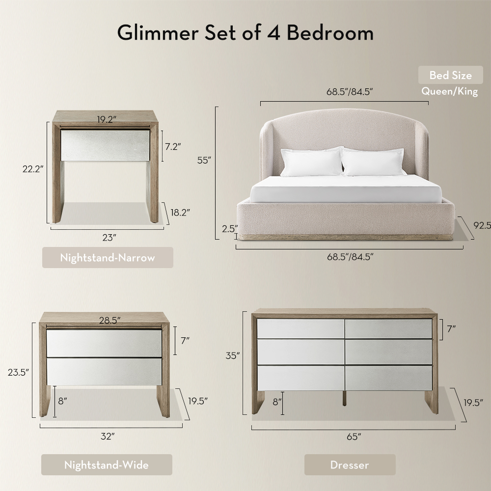 Glimmer Set of 4 Bedroom