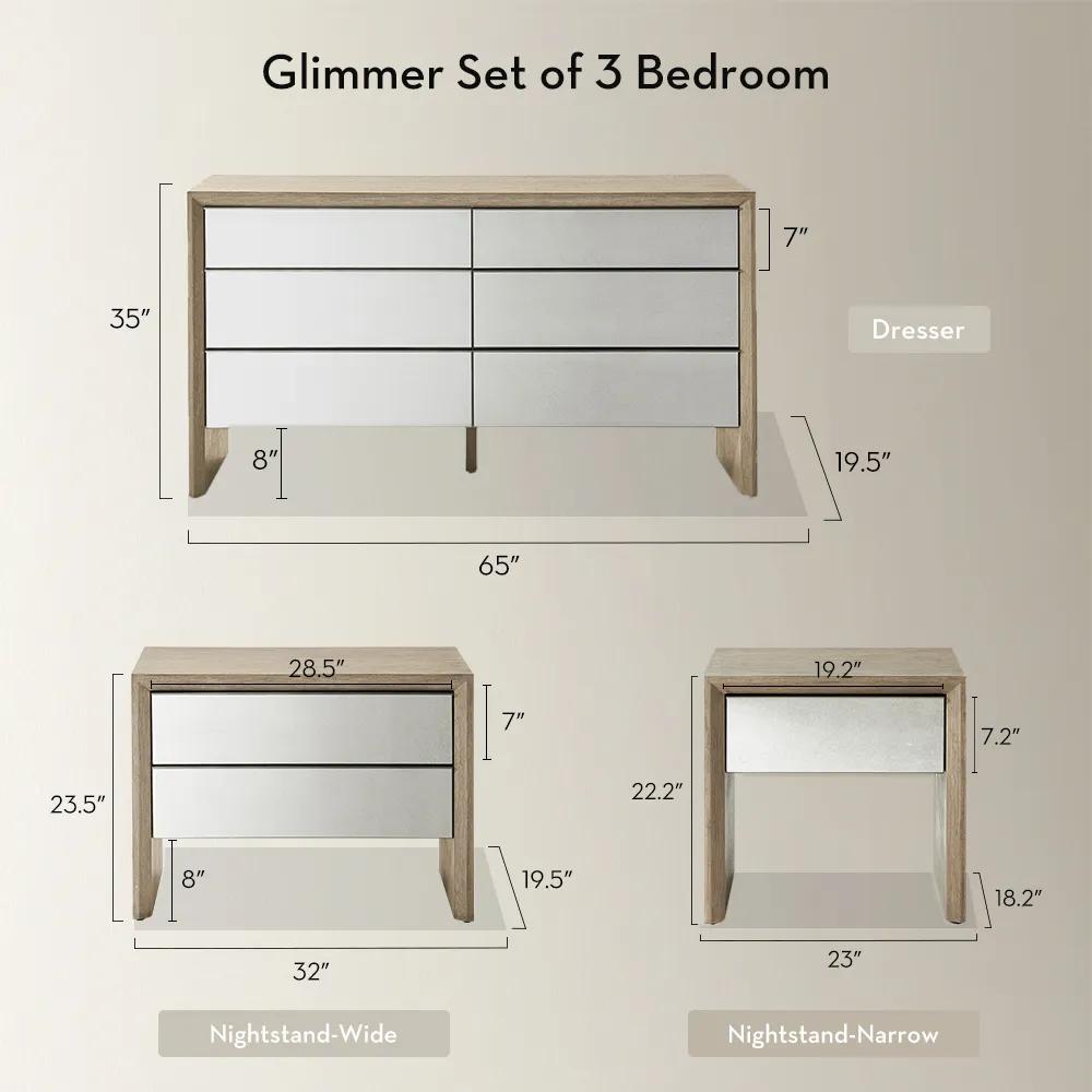 Glimmer Set of 3 Bedroom