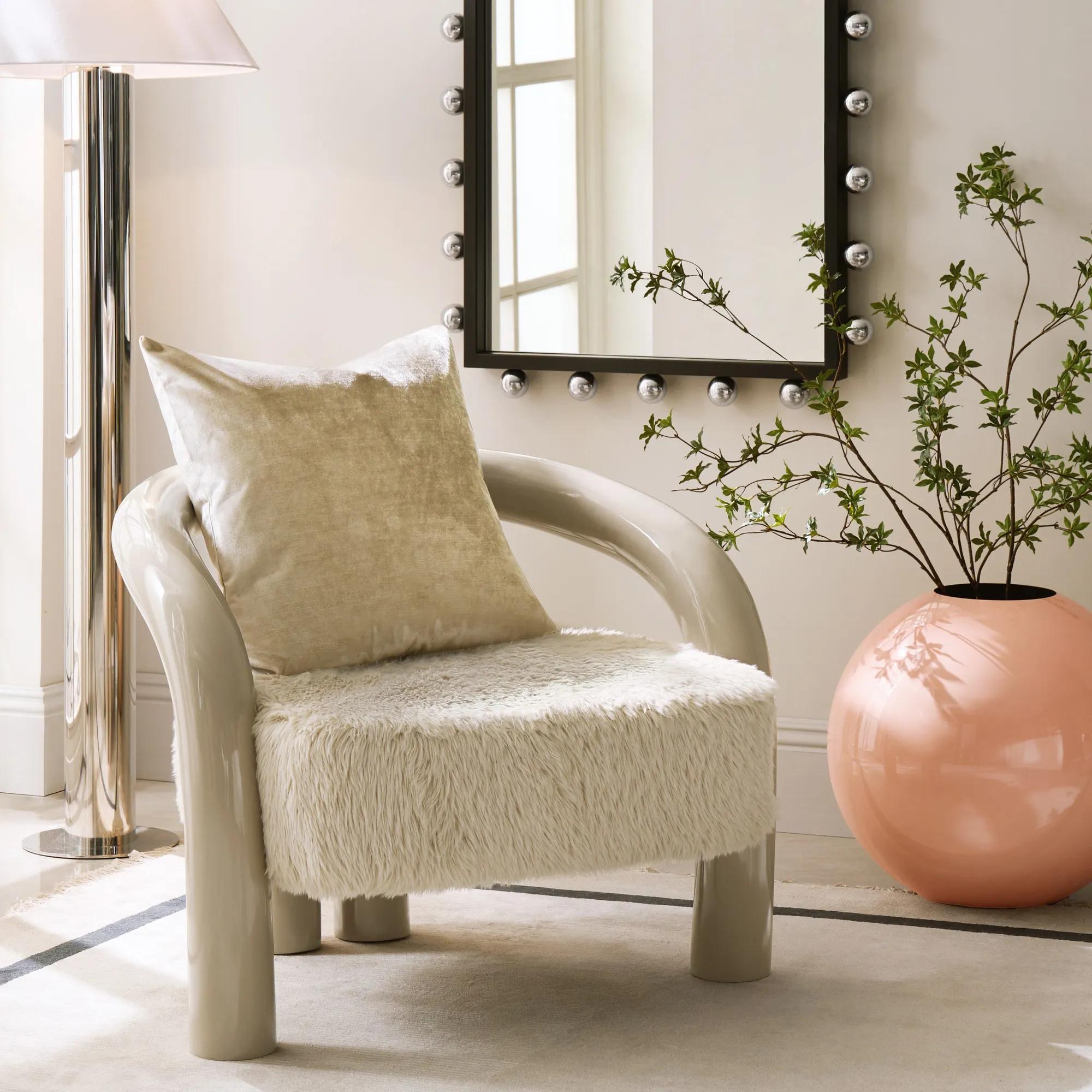 Nia Lacquer Accent Chair - Turtle Dove