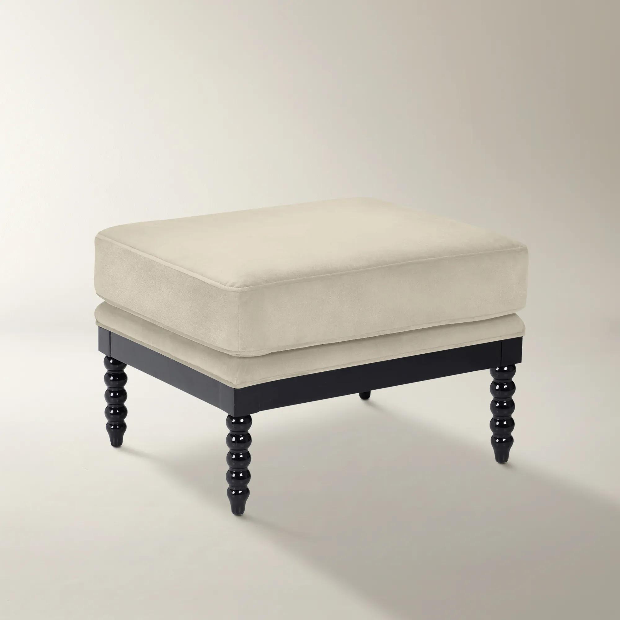 Spindle Ottoman - High Gloss Black