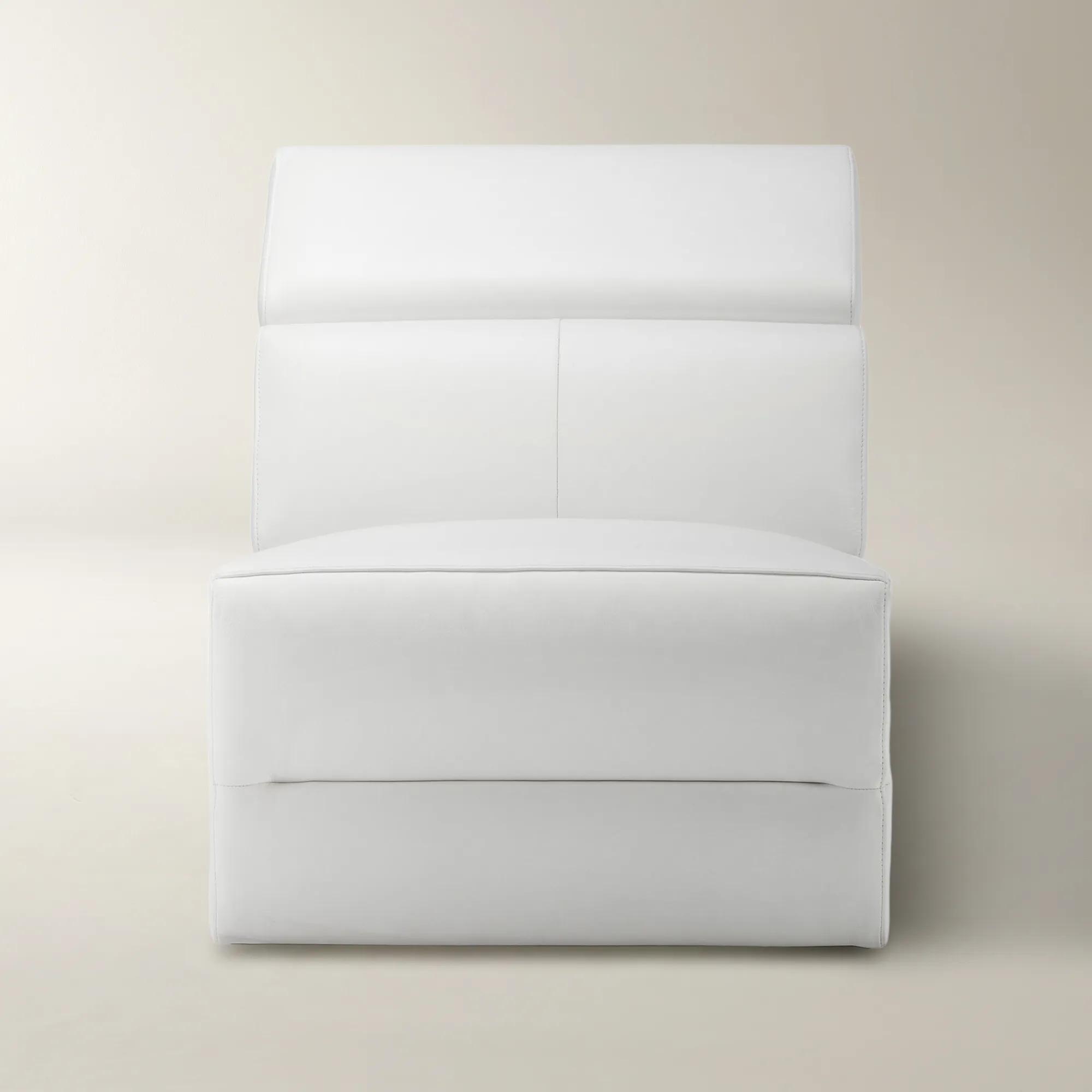 Verona White Leather Armless Chair