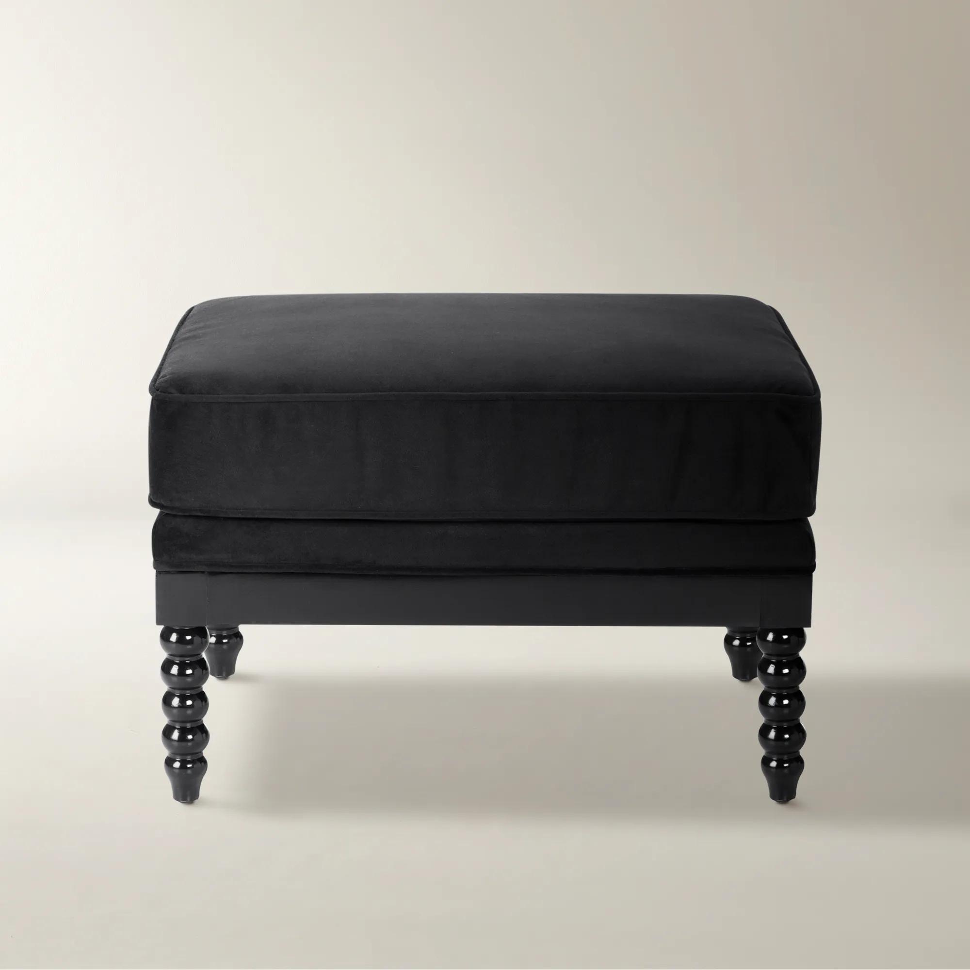 Spindle Ottoman - High Gloss Black