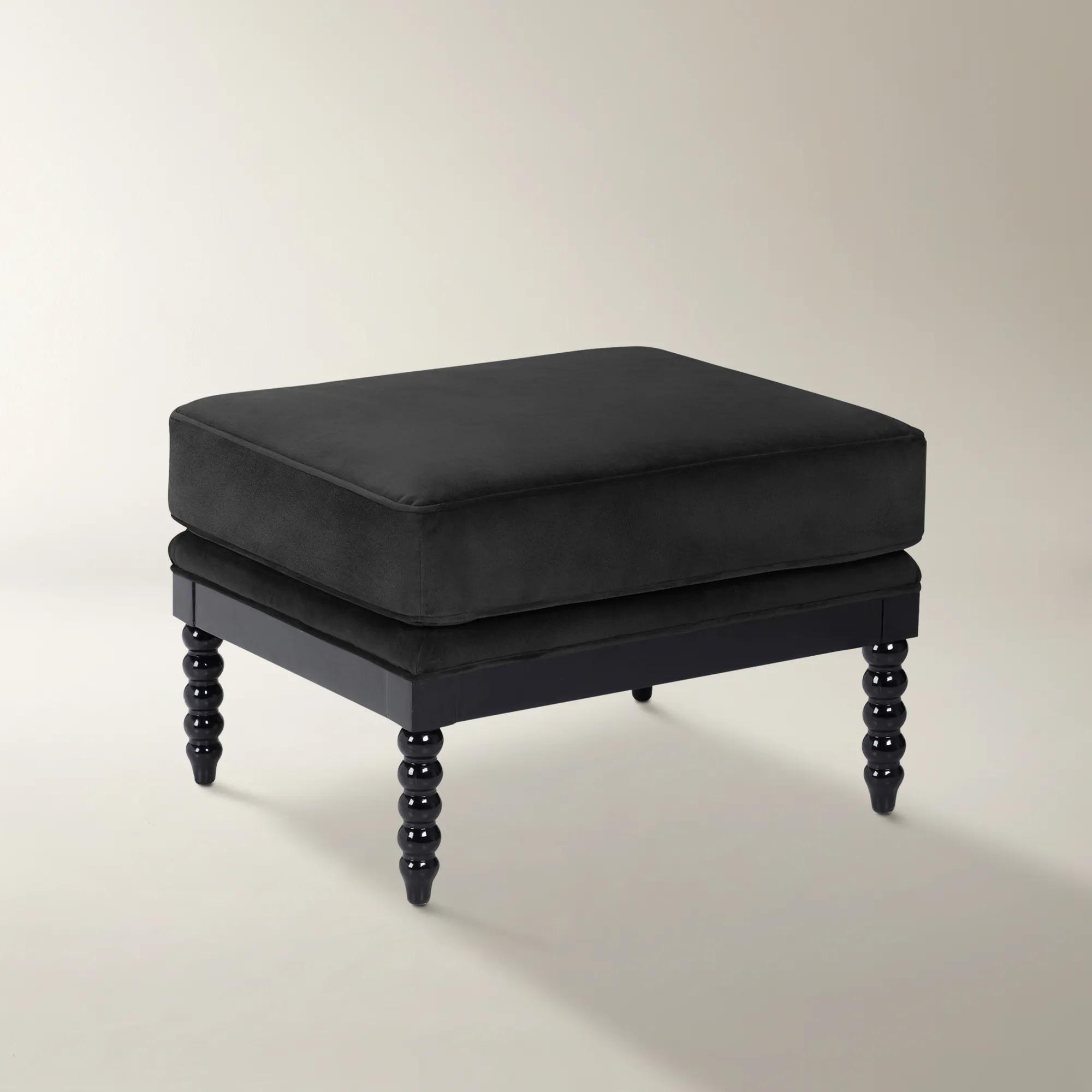 Spindle Ottoman - High Gloss Black