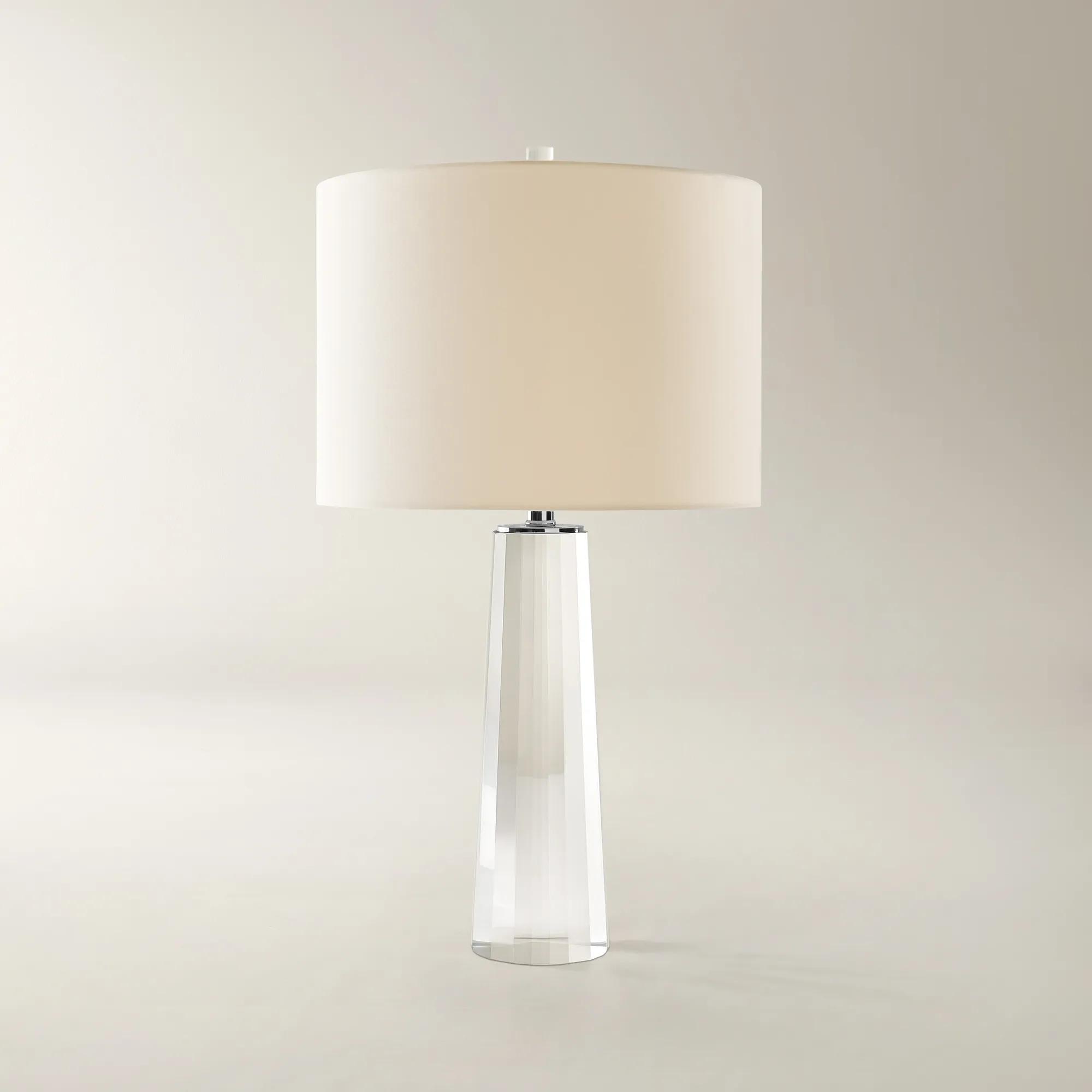 Sasha Faceted Clear K9 Crystal Table Lamp 28"