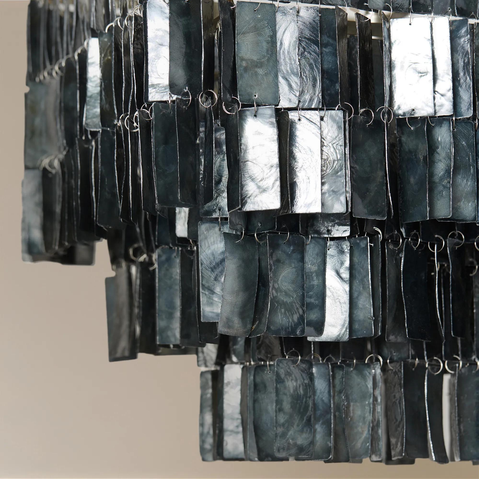 Capiz Chandelier 39" - Graphite
