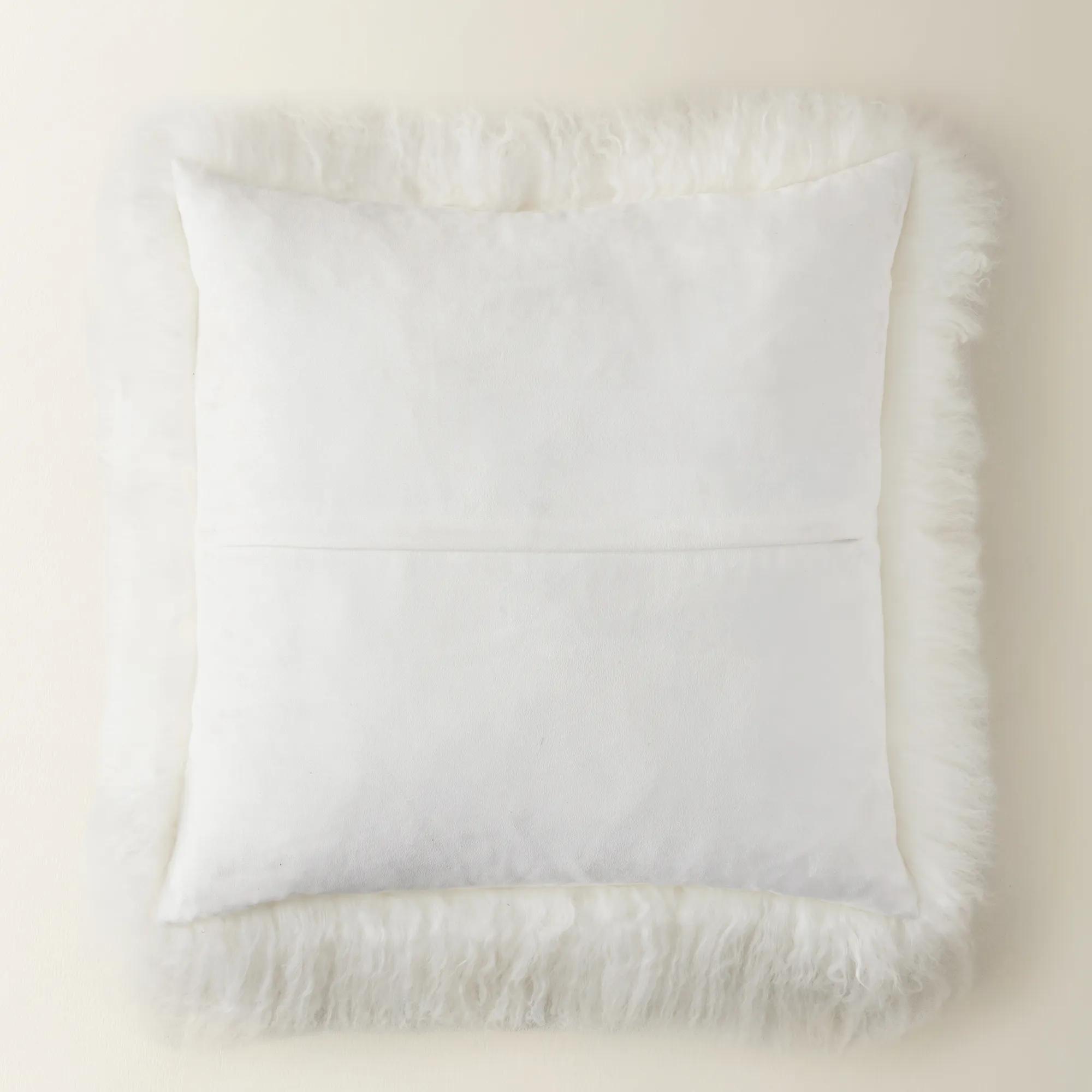 Mongolian Pillow 22" - White