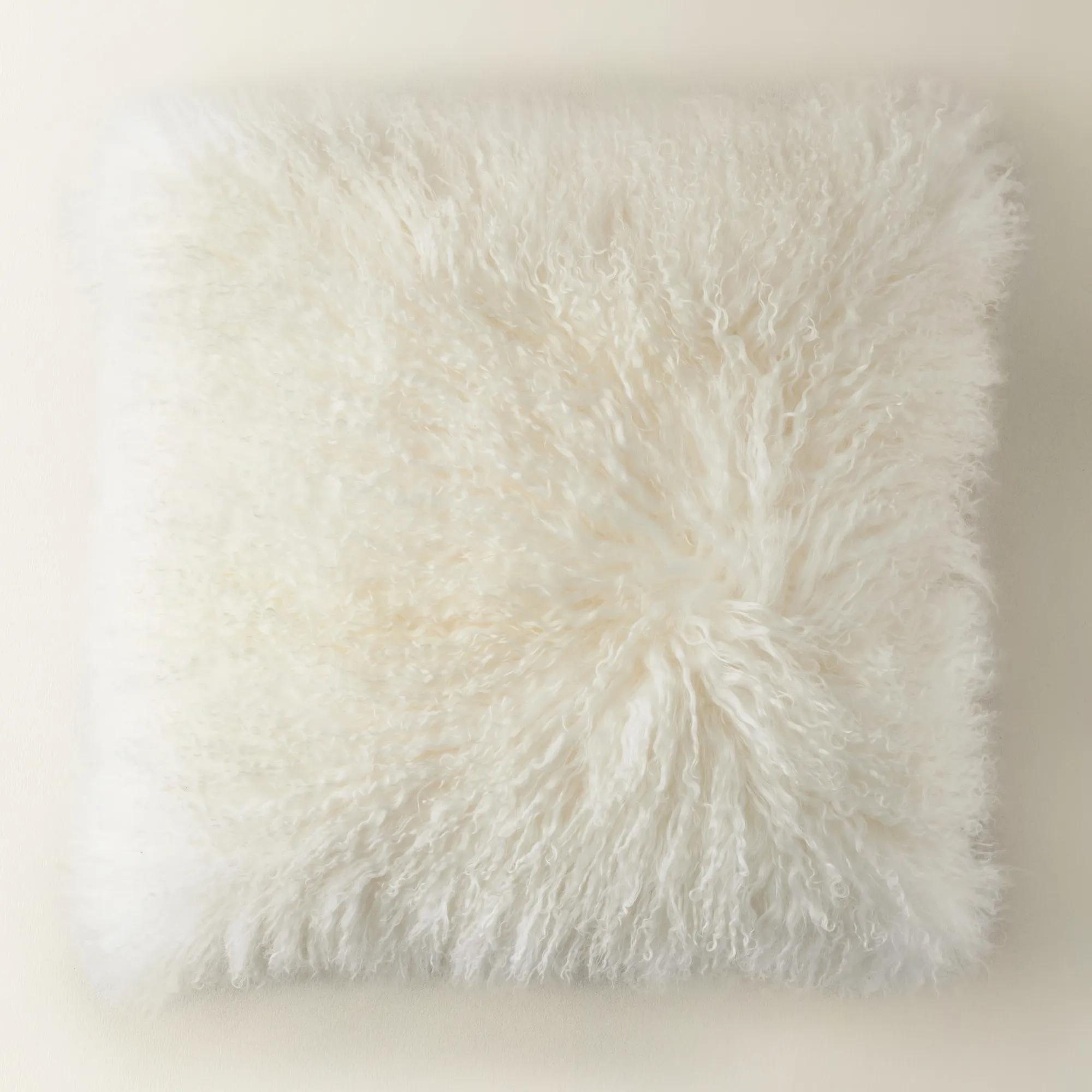 Mongolian Pillow 22" - White