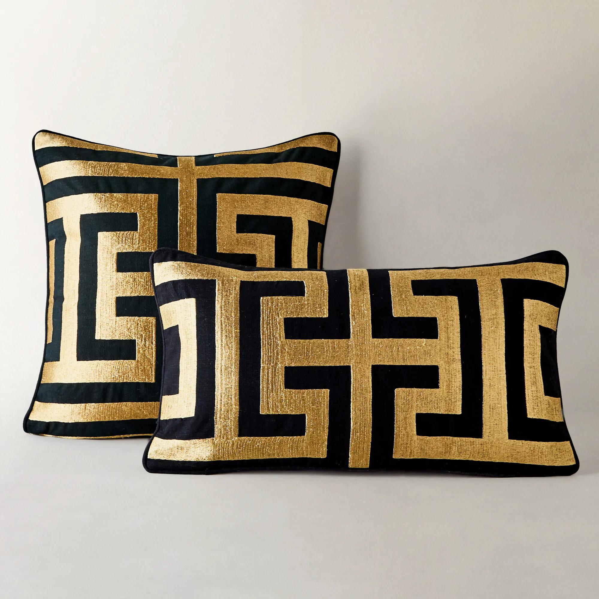 Cace Pillow Collection - Black/Gold