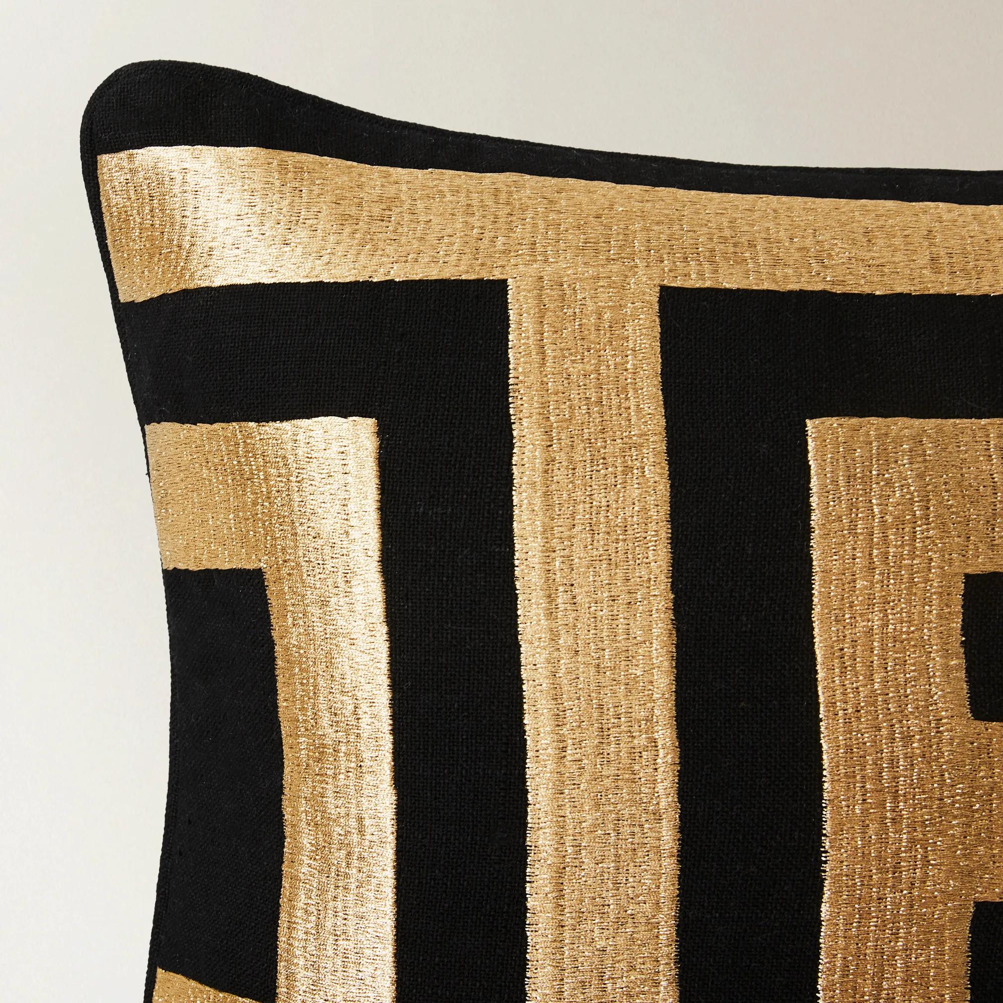 Cace Pillow Collection - Black/Gold