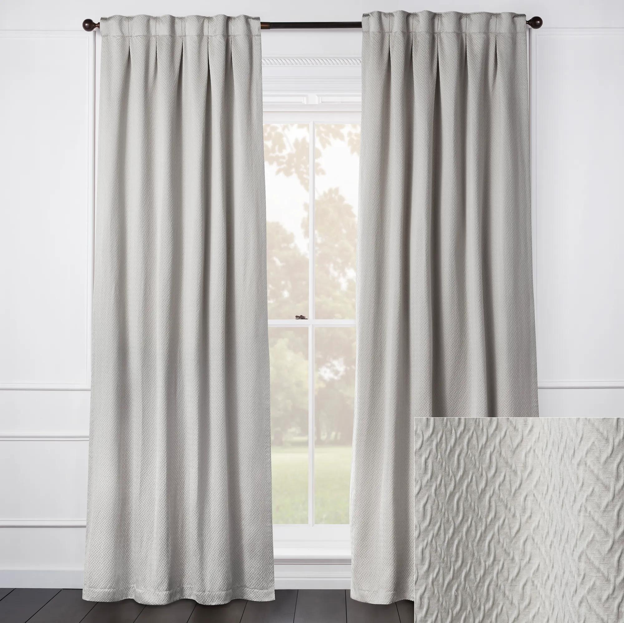Marlowe Textured Silver Curtain - Custom