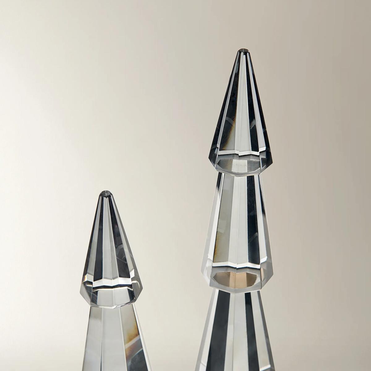 Smoke Crystal Tree Set of 2 - 5.5" & 7.75"