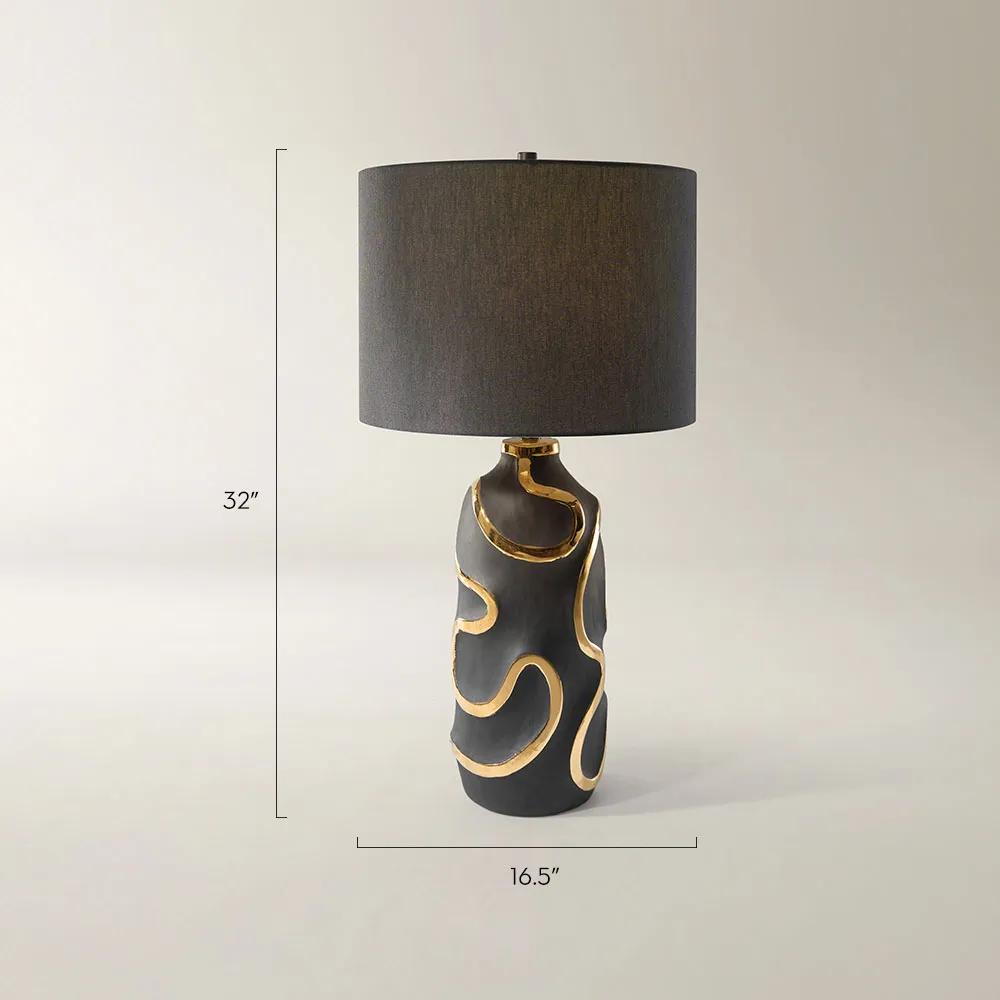Seraphina Black/Gold Ceramic Table Lamp 32