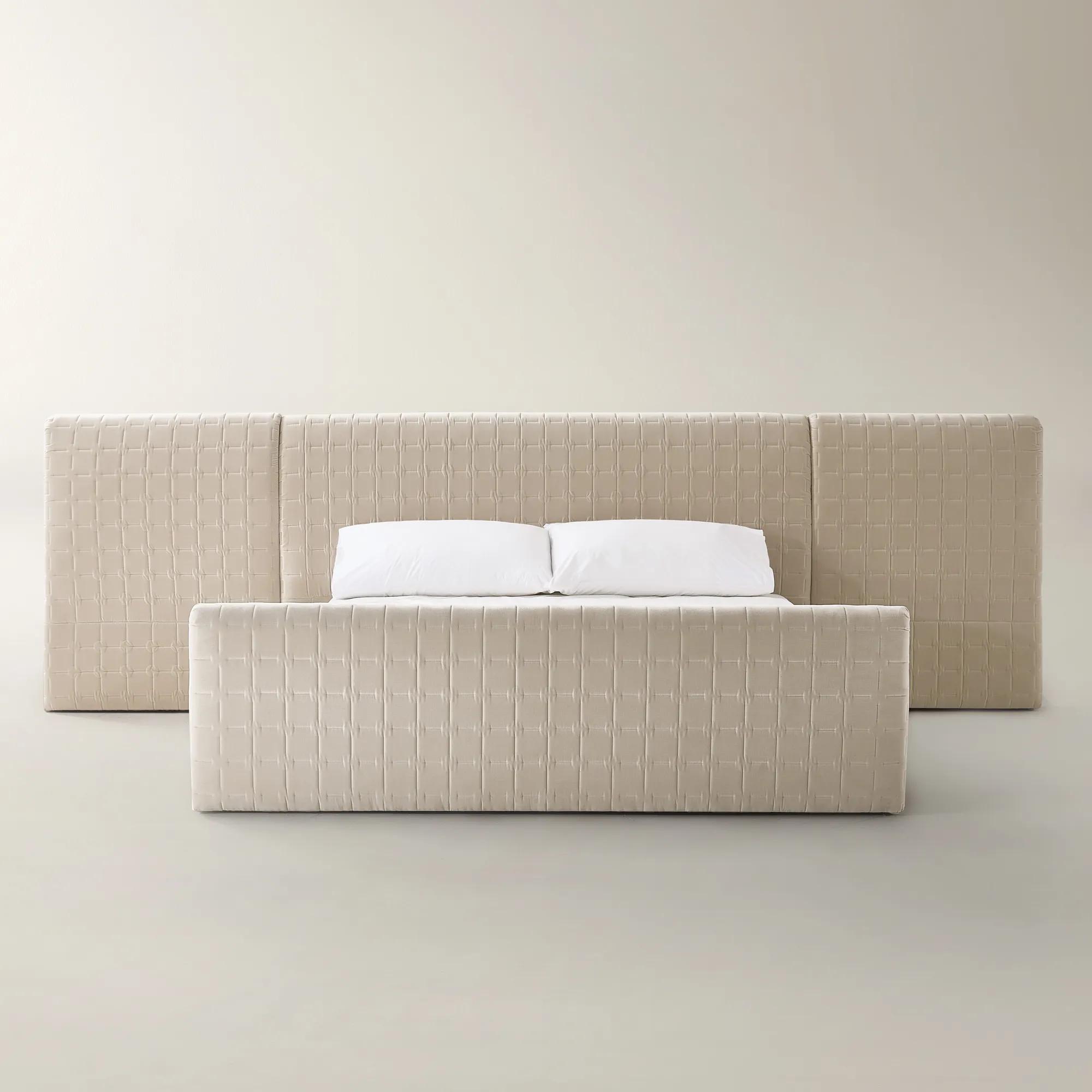 Vanta Extended Platform Bed - Oatmeal