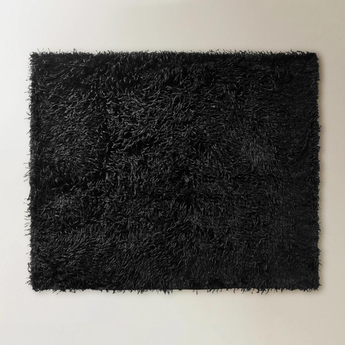 Pluma Faux Feather Throw 50" x 60" - Black