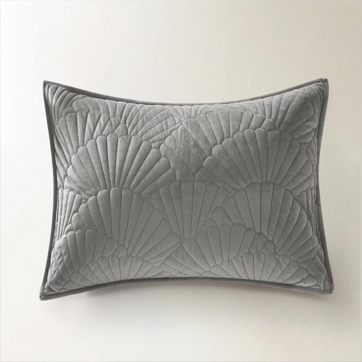 Fan Velvet Quilt Set - Smoke Grey