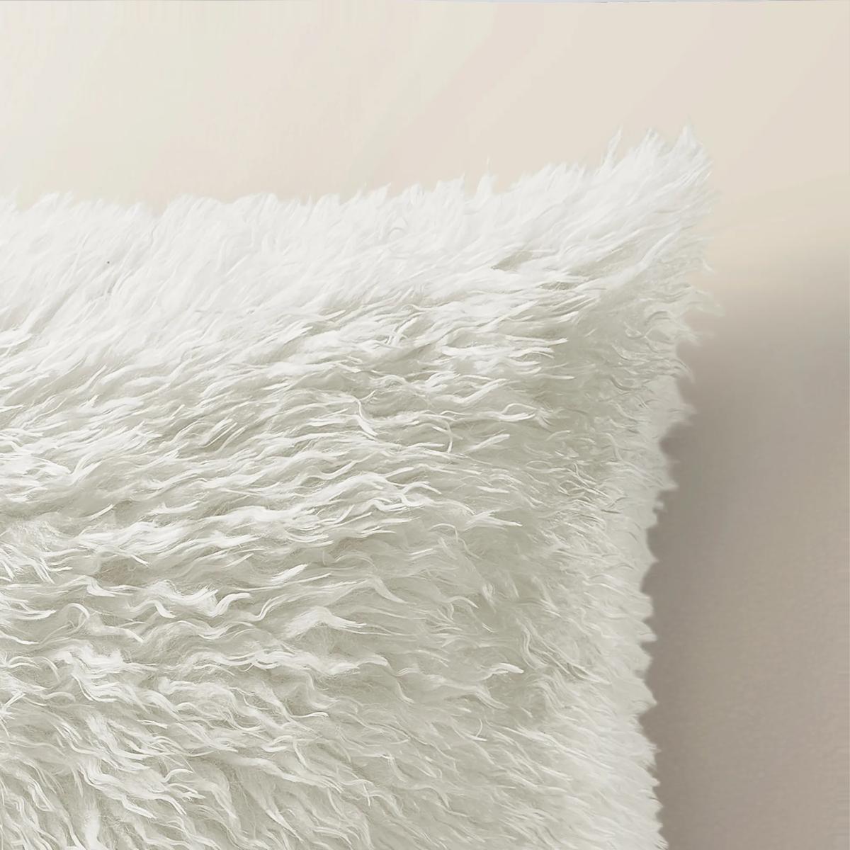 Micah Faux Mongolian Pillow 22" - Ivory