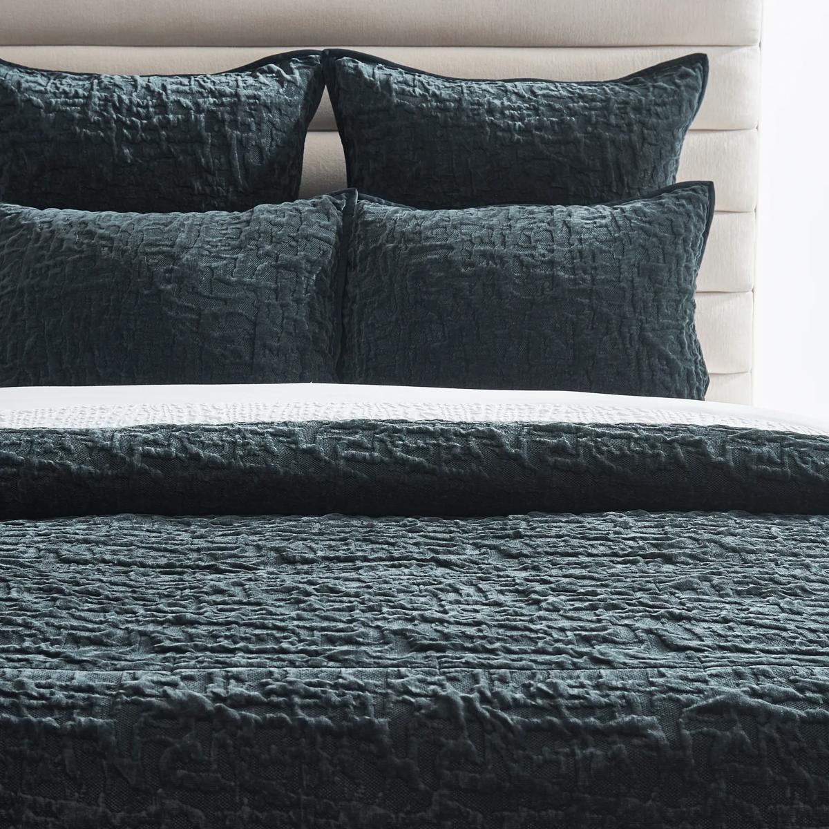 Madera Velvet Coverlet Set - Midnight Blue