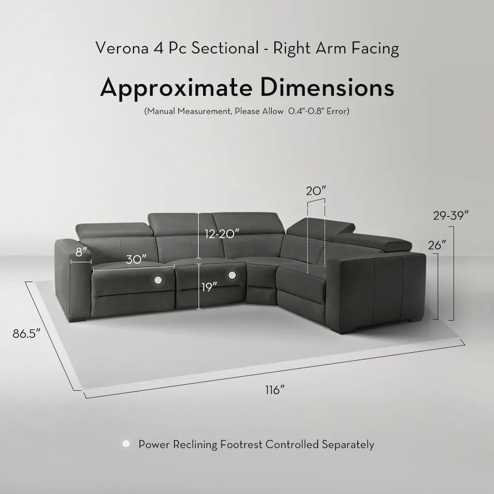 Verona Reclining Leather Sectional