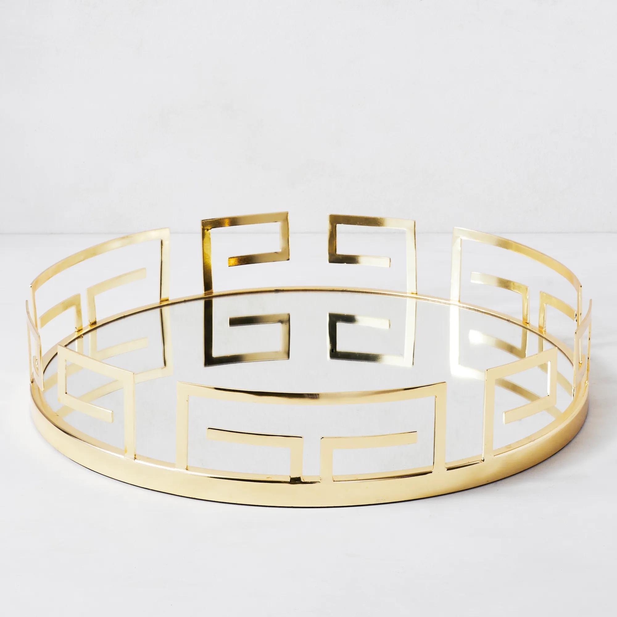 鏡 Rococo Miller  accessory tray High Quality Dorm Essentials: Egnazia - Silver Metal Mirror