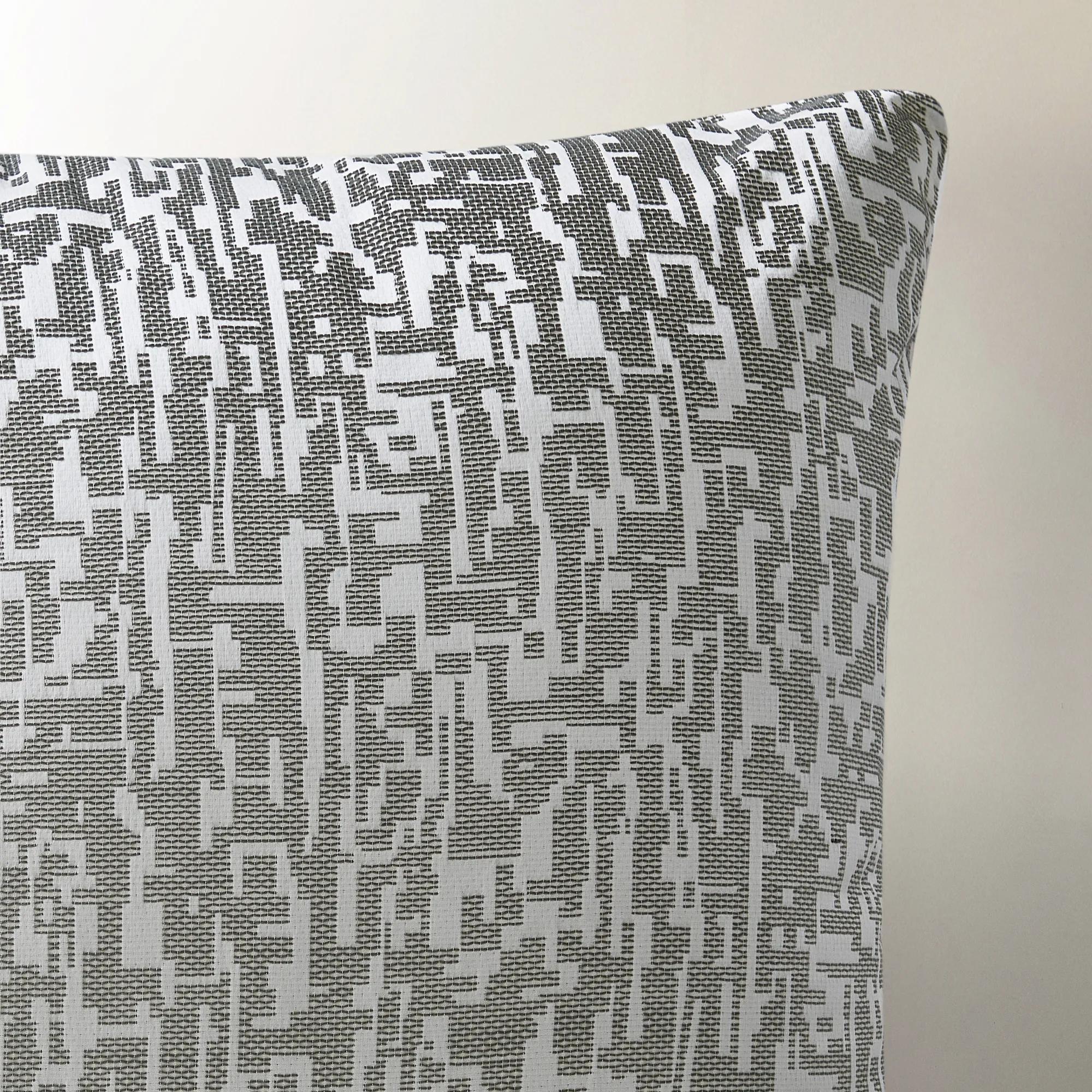Podva Embroidered Bedding Set  - Pearl/ Charcoal