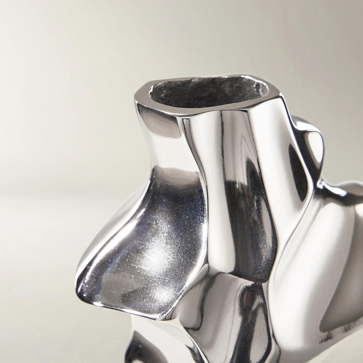 Sculpt Silver Aluminum Vases | Z Gallerie