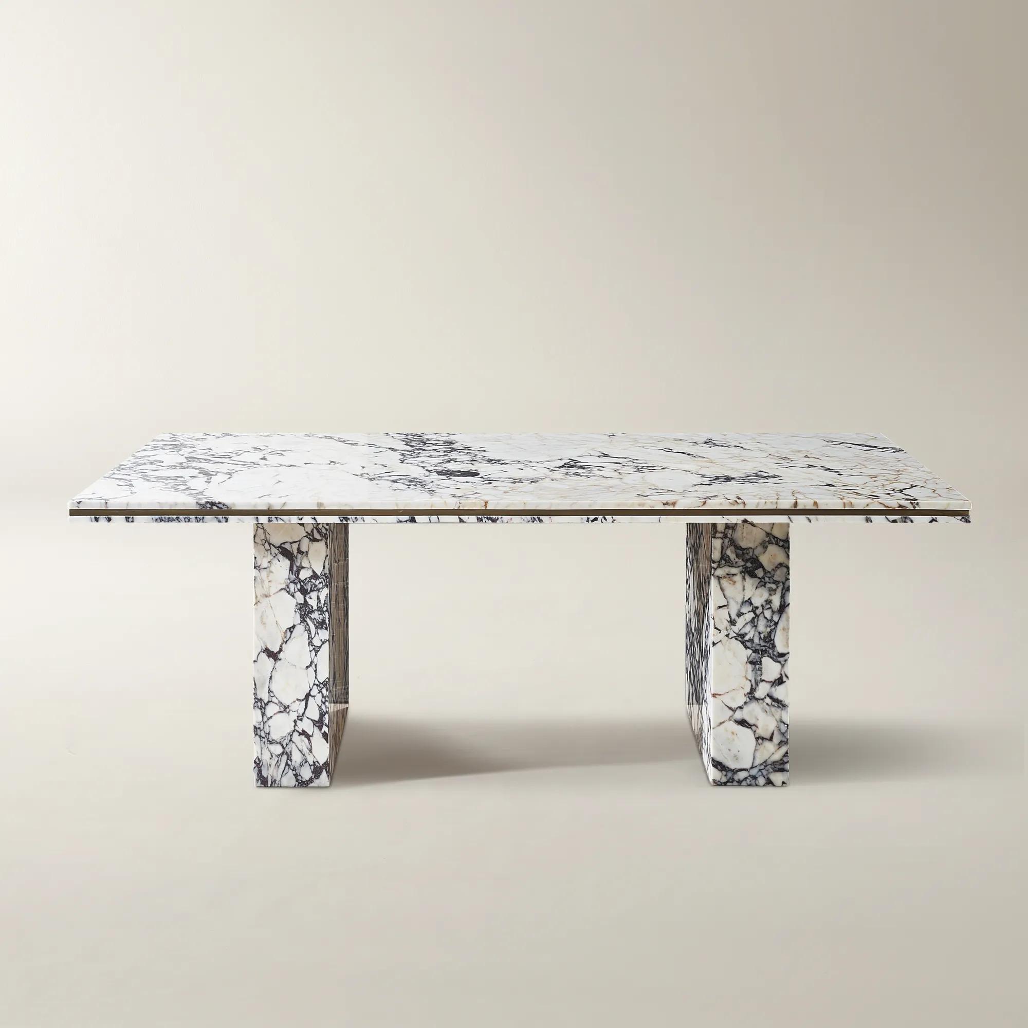 Vanta Rectangular Viola Calacatta Marble Dining Table (84") | Z Gallerie