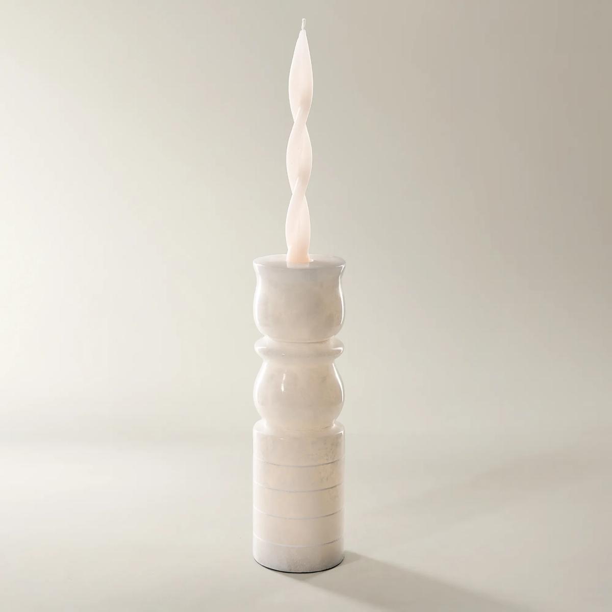 Alabaster Taper Holder