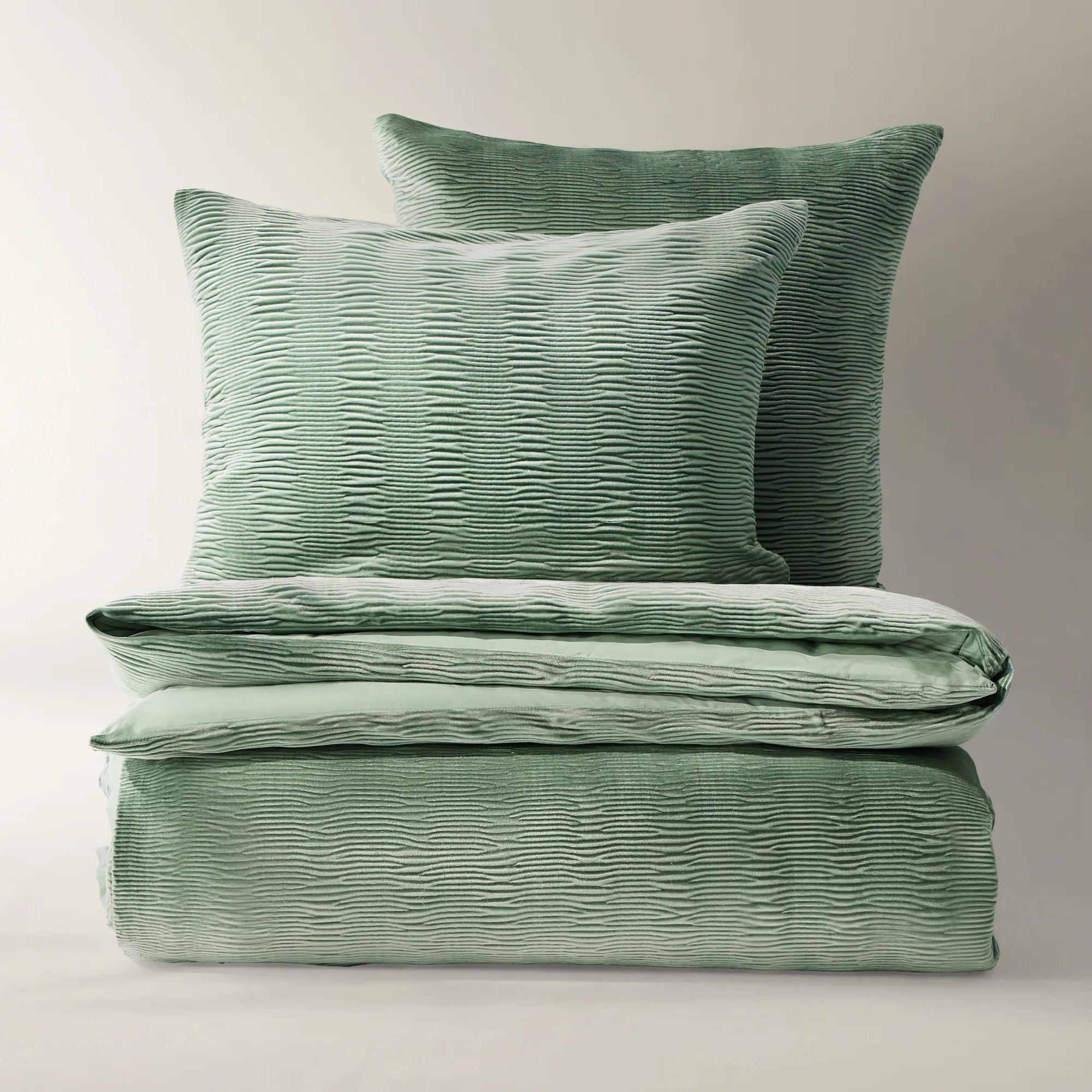 Vera Velvet Bedding Set - Malachite Green