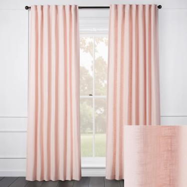 Audrey Linen Blush Curtain - Custom