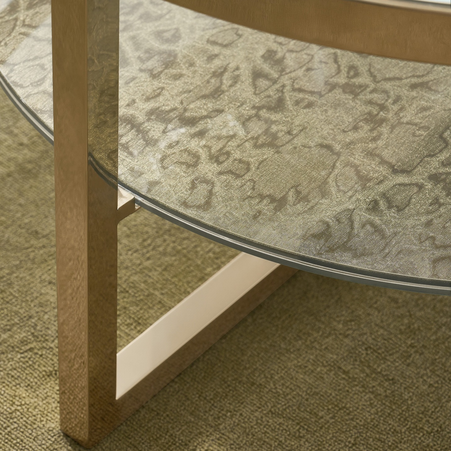 Duality Oval Coffee Table (47") - Soft Gold