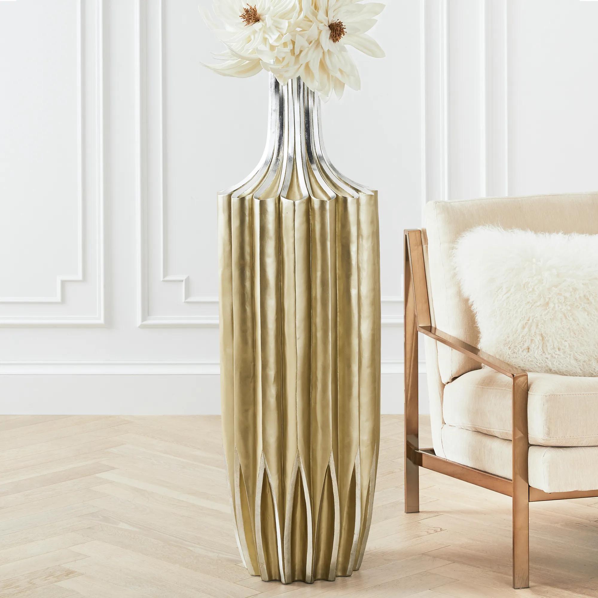 Savannah Gold Resin Floor Vase 48.75"