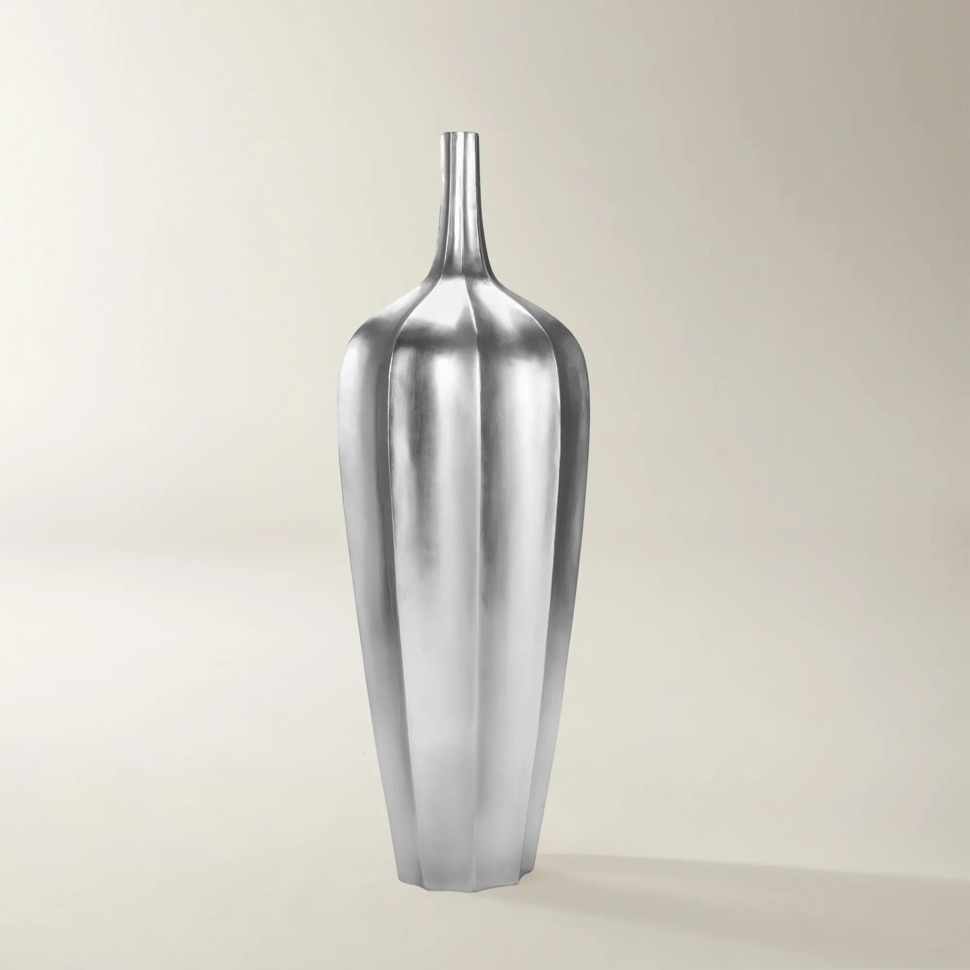Accolade Silver Leaf Resin Floor Vase 48.75"