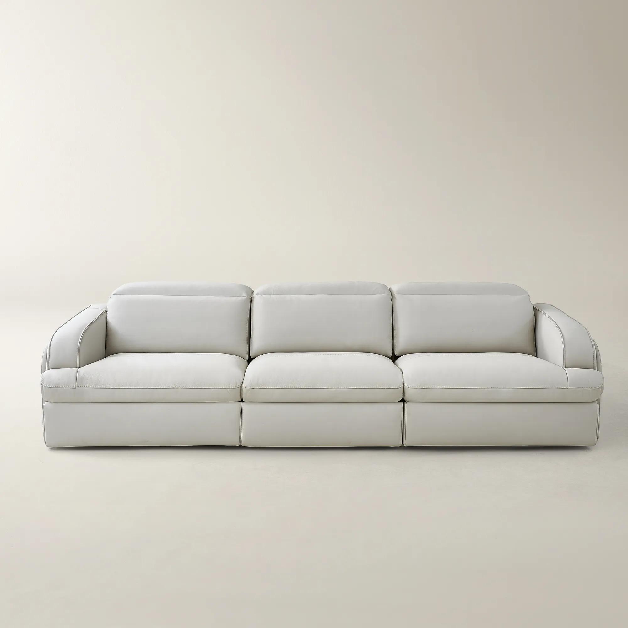 Terra 3-Piece Reclining Frost Leather Sectional