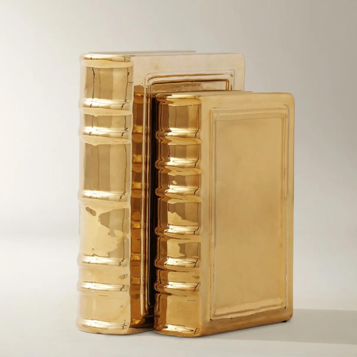 Ceramic Bookends - Gold