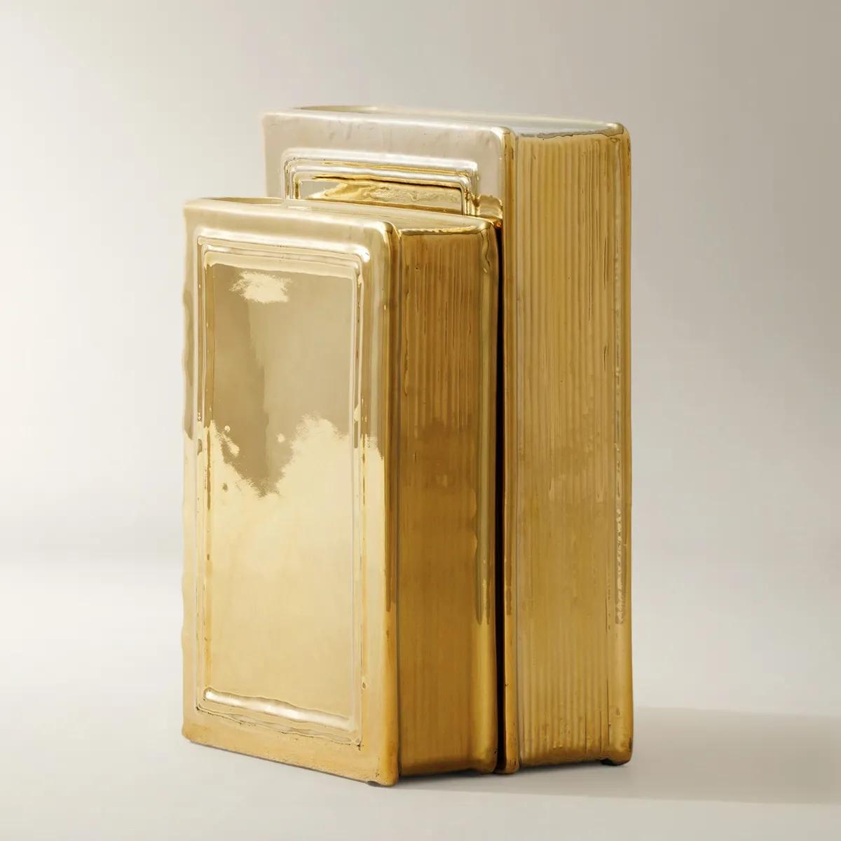 Ceramic Bookends - Gold