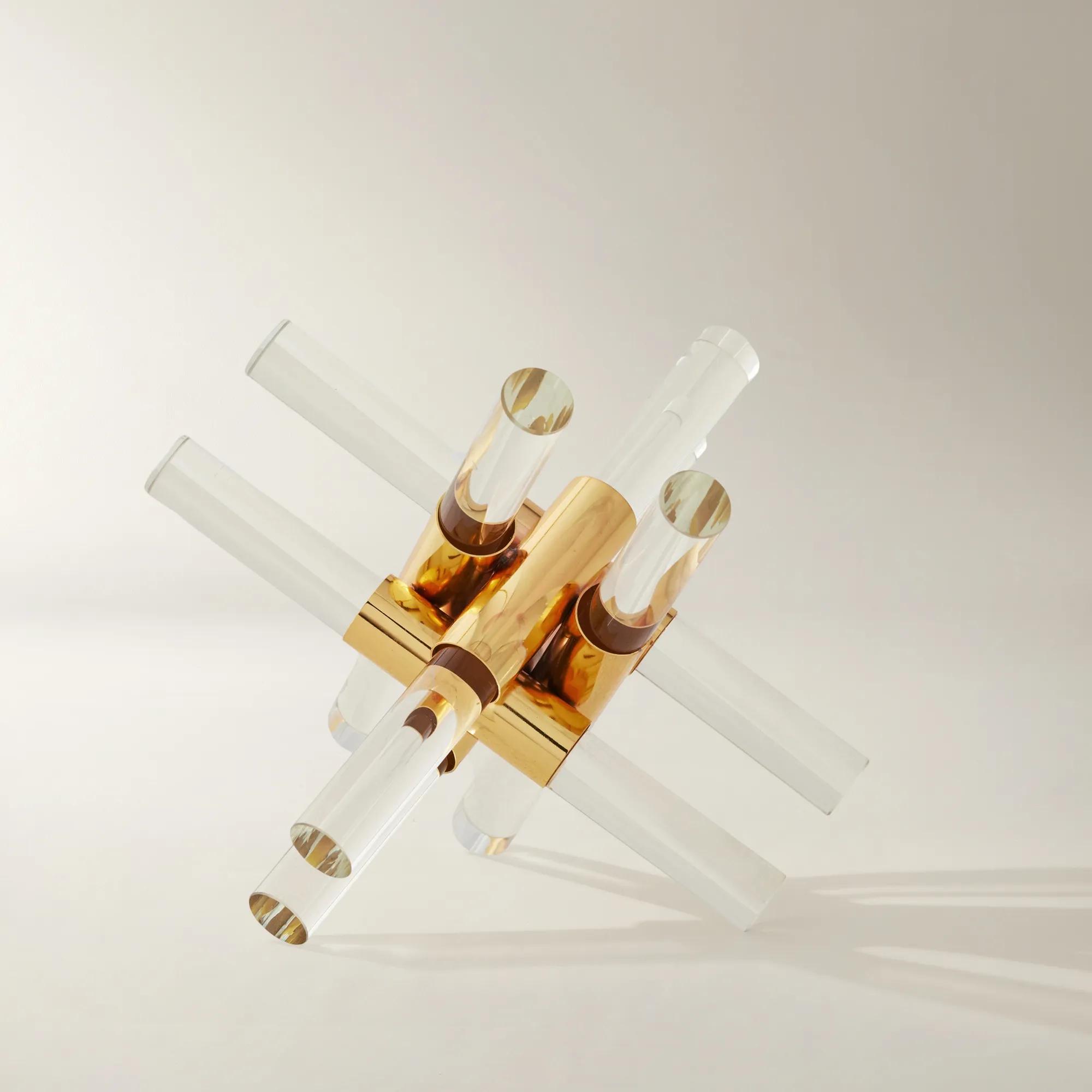 Glass & Gold Decorative Object