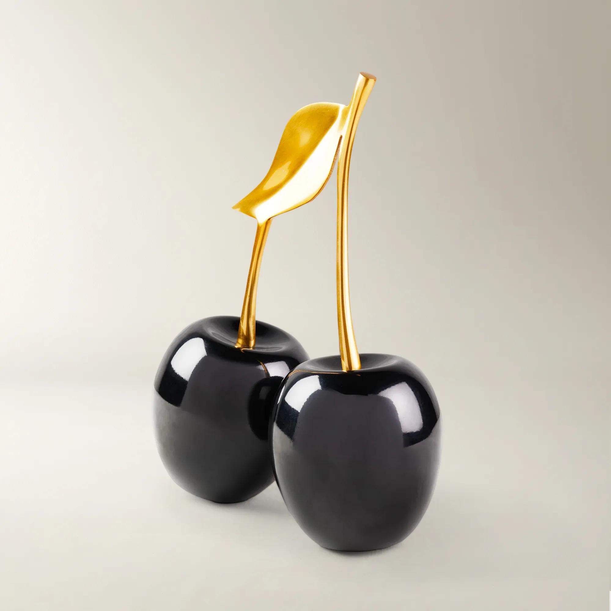 Gold/Black Oversized Cherries