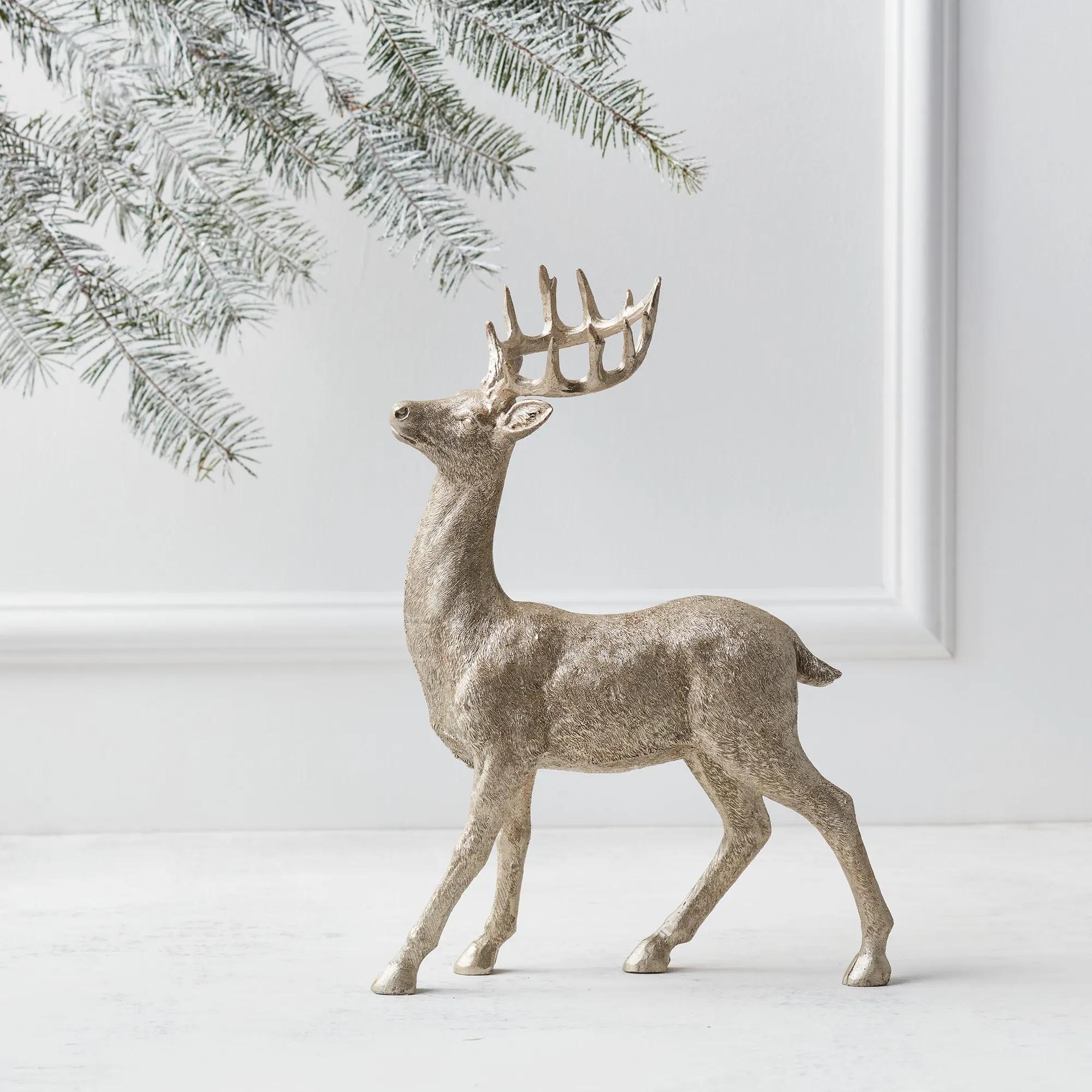 Majestic Deer Champagne Resin 14"