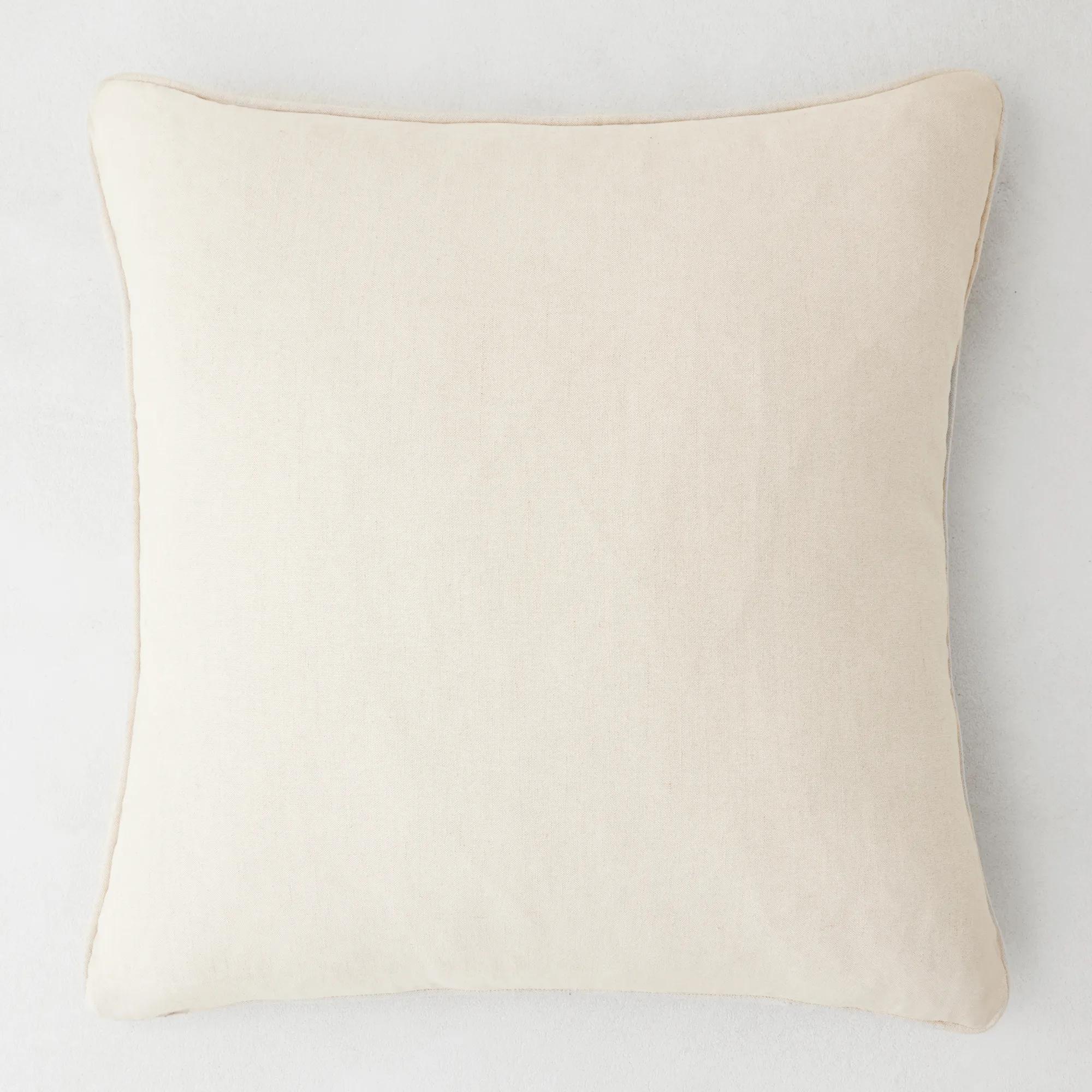 Cace Embroidered Gold/White Linen Pillow 22"x22"